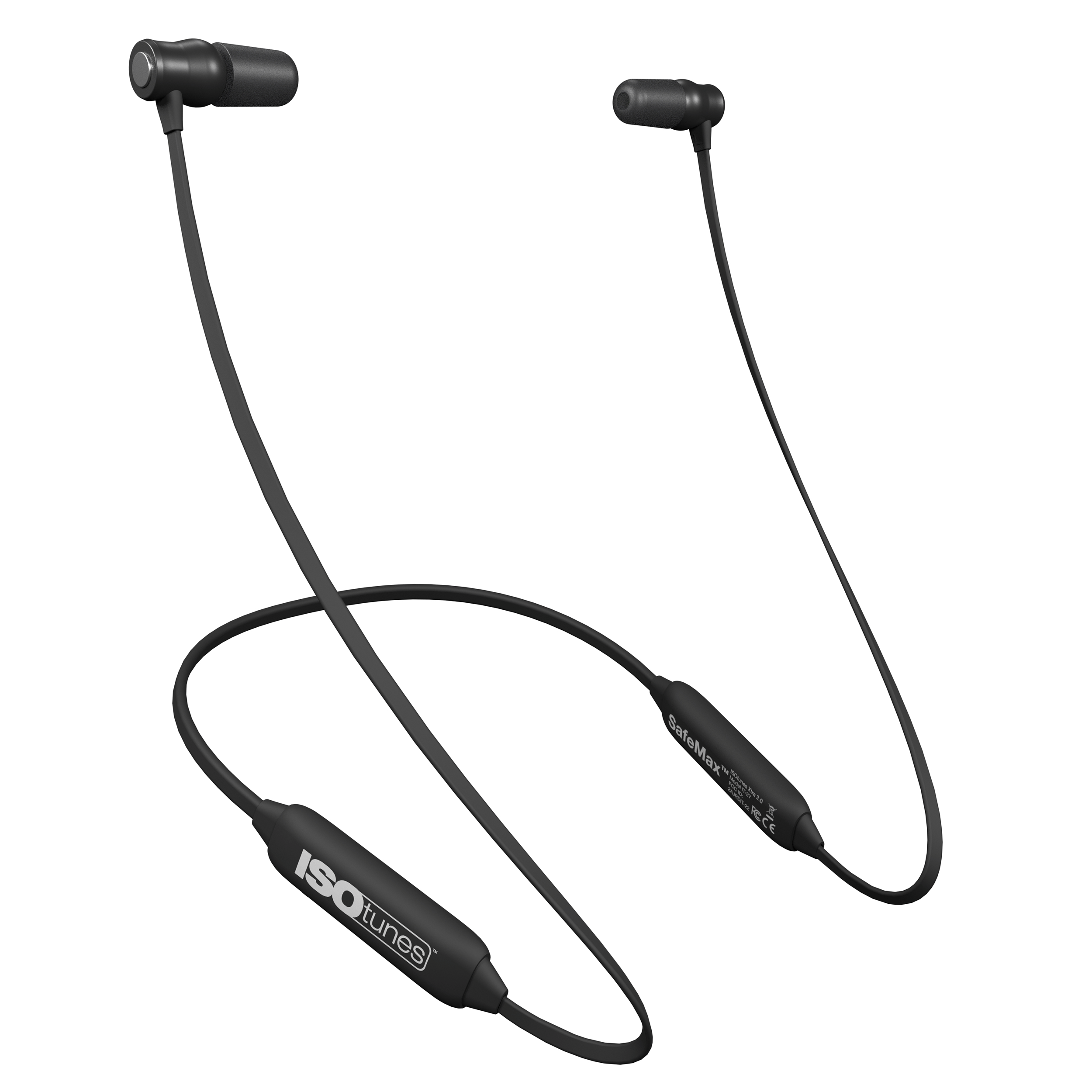 product: ISOtunes XTRA 2.0 Bluetooth Noise Isolating Earbuds Matte Black shown