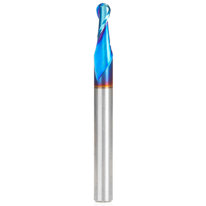 product: Amana Tool 46424-K Spiral Up-Cut Ball Nose Double Flute Mirror Finish Router Bit 3/32