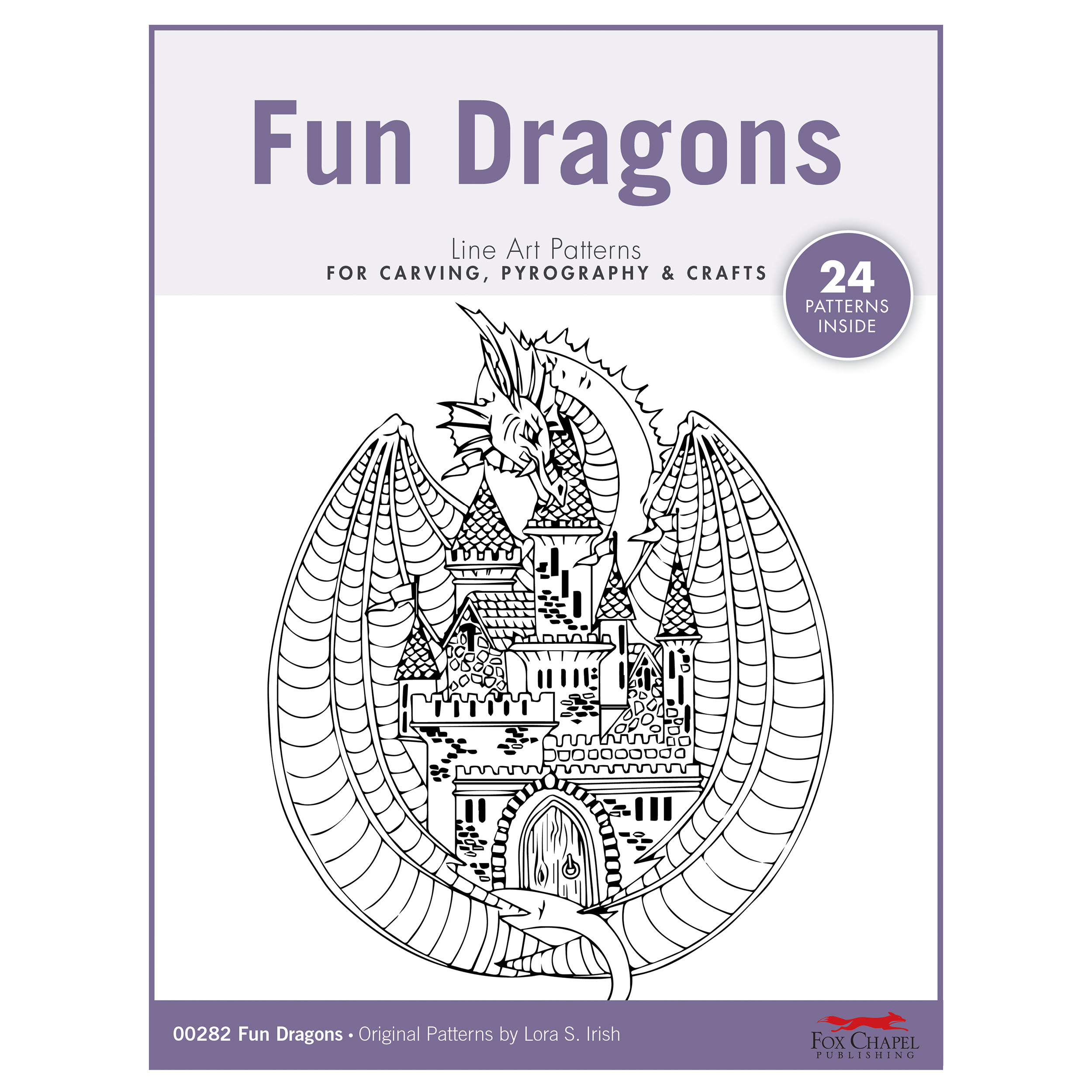 product: Fox Chapel Fun Dragons Carving Patterns Pack shown