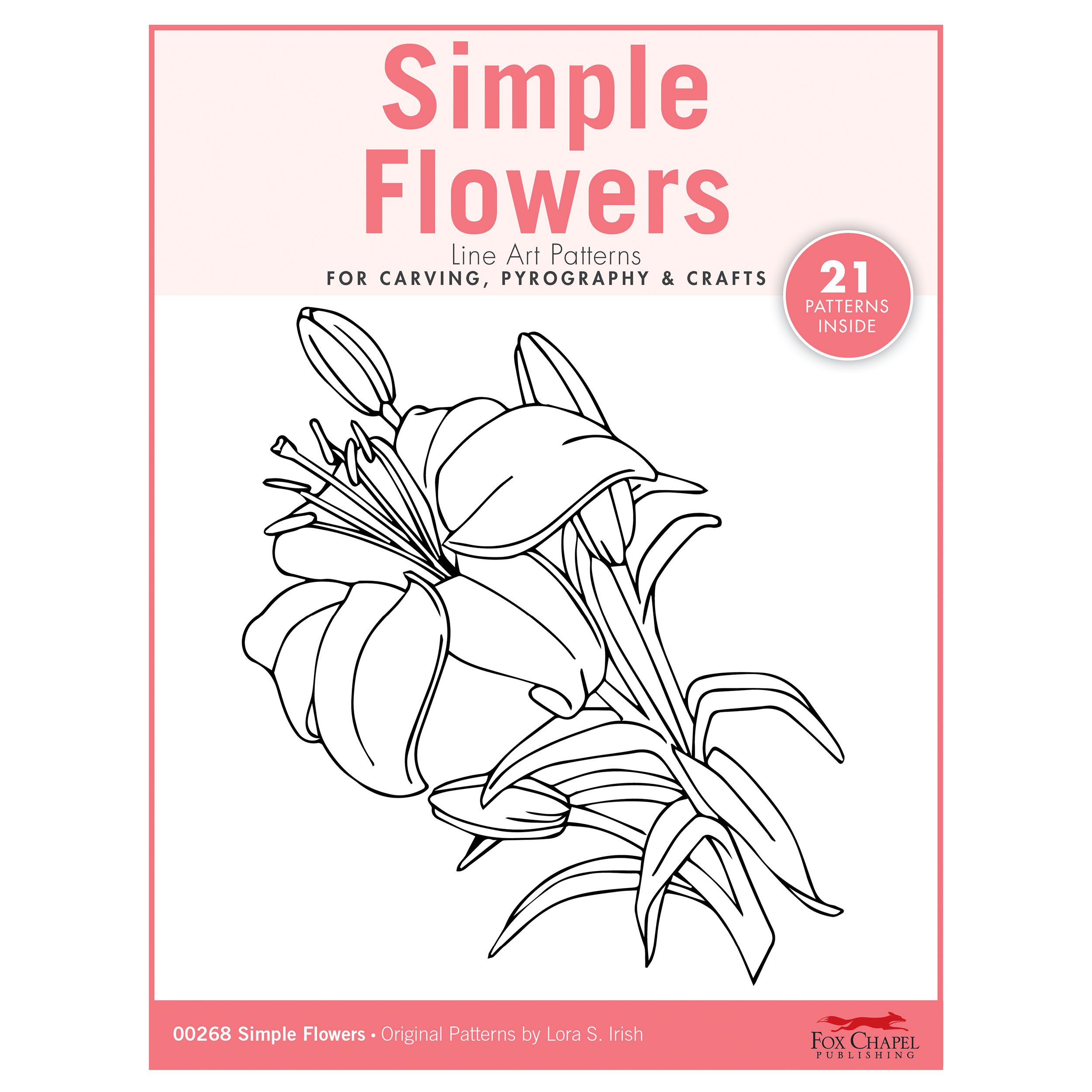product: Fox Chapel Simple Flowers Carving Patterns Pack shown