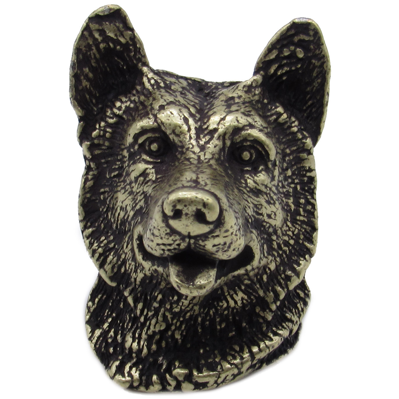 product: Buck Snort Lodge Siberian Husky Knob Brass Oxide shown