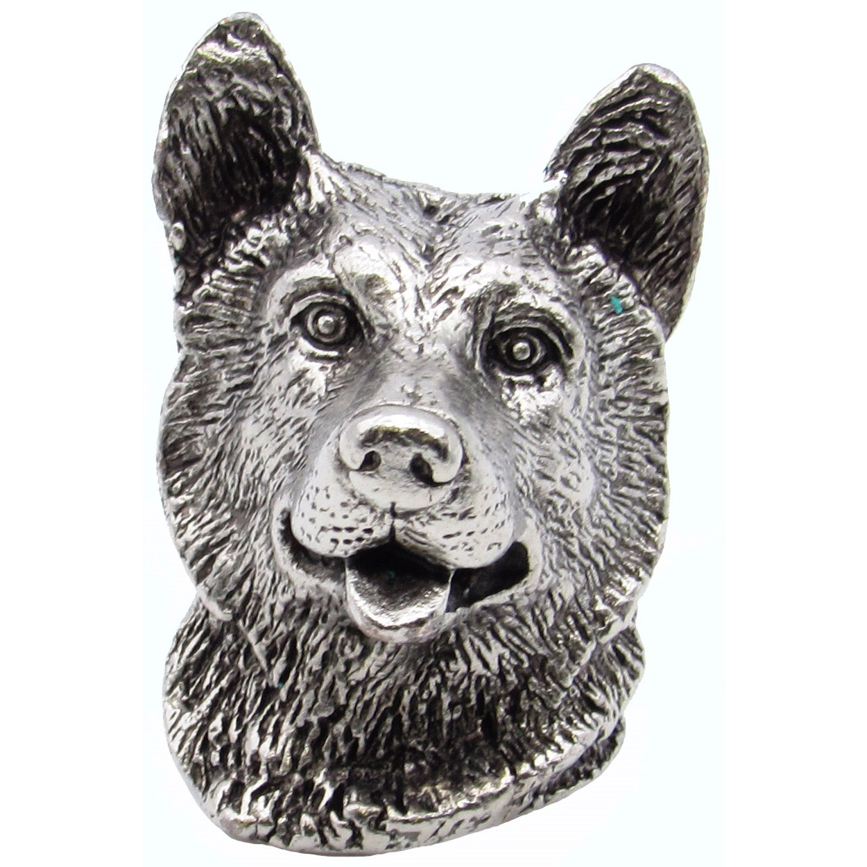 product: Buck Snort Lodge Siberian Husky Knob Pewter Oxide shown