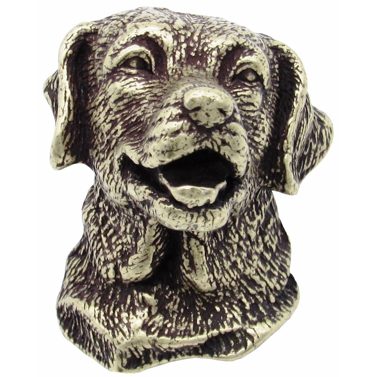 product: Buck Snort Lodge Golden Retriever Knob Brass Oxide shown
