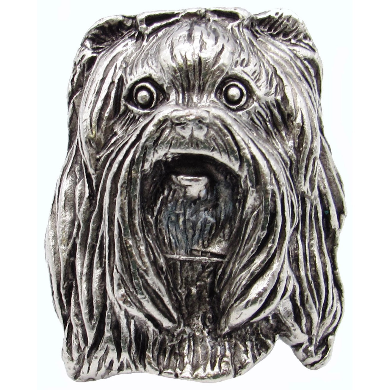 product: Buck Snort Lodge Yorkshire Terrier Knob Pewter Oxide shown