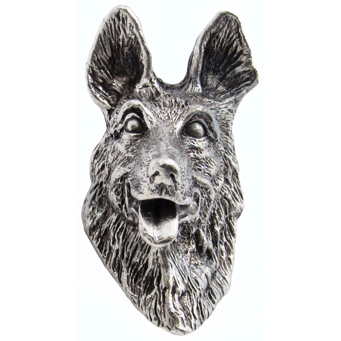 product: Buck Snort Lodge German Shepherd Knob Pewter Oxide shown