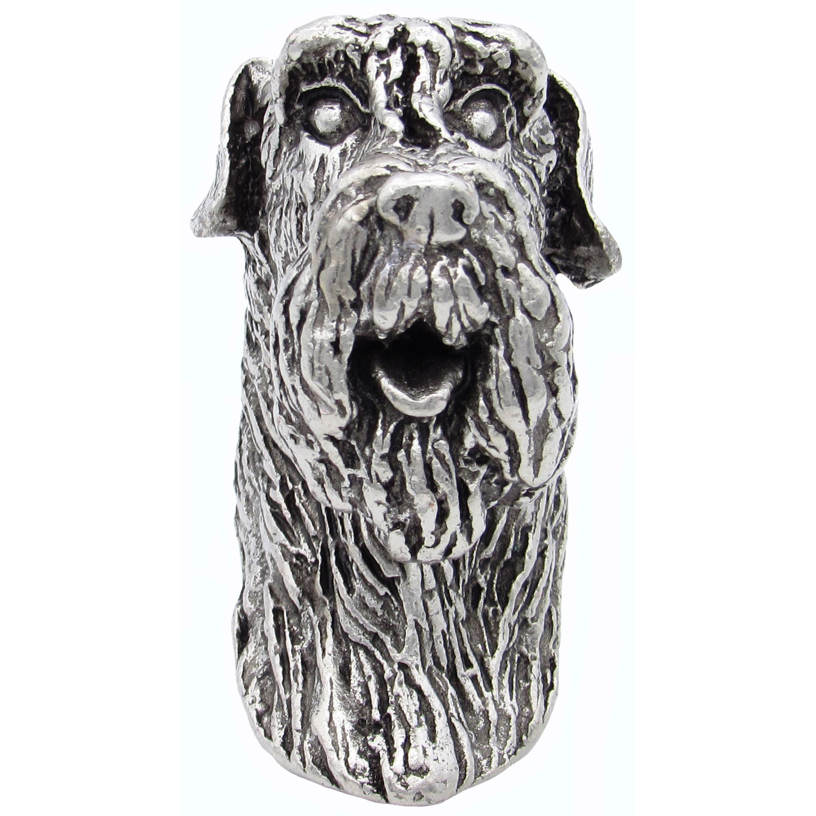 product: Buck Snort Lodge Schnauzer Knob Pewter Oxide shown