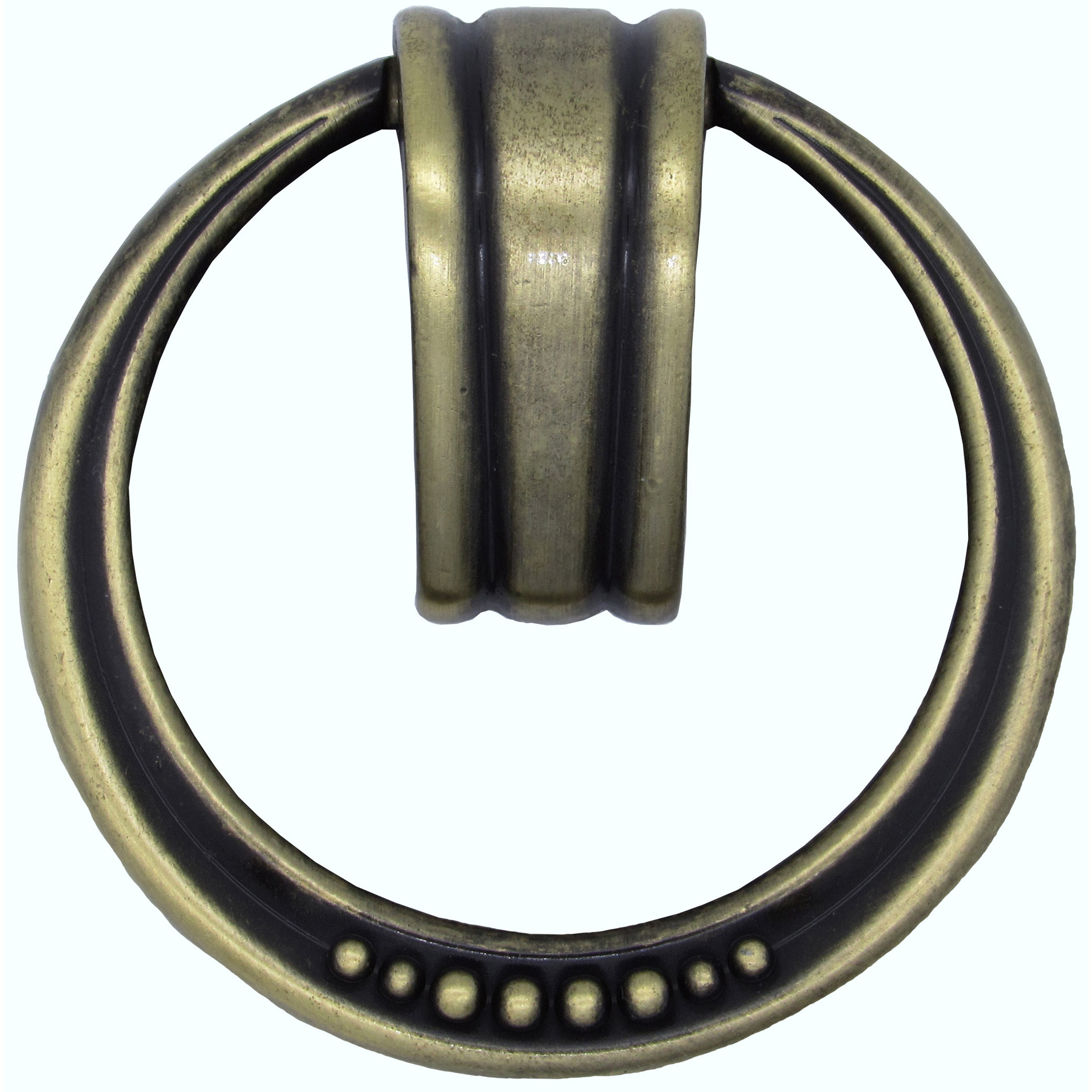 product: Buck Snort Lodge Beaded Elegance Ring Pull Satin Brass shown