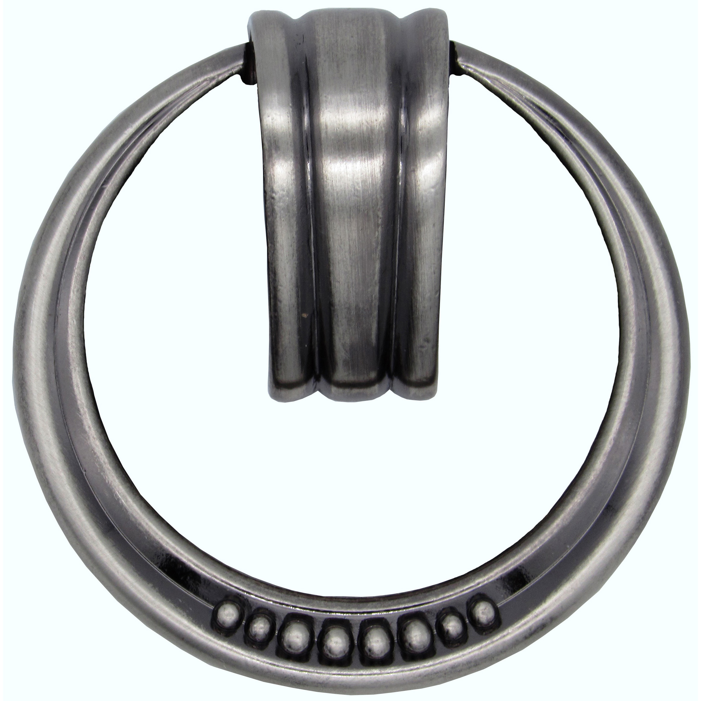 product: Buck Snort Lodge Beaded Elegance Ring Pull Satin Nickel Oxide shown
