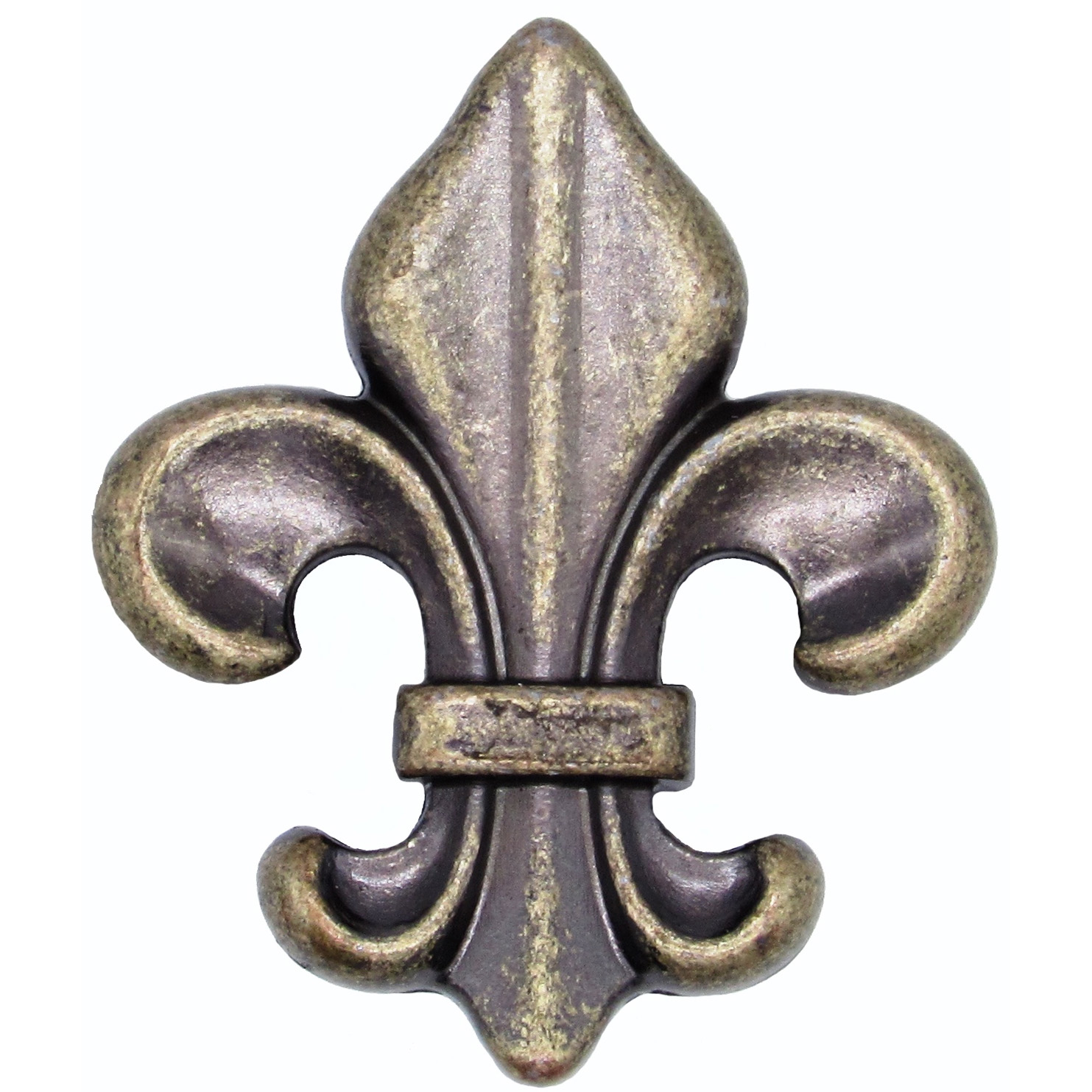 product: Buck Snort Lodge Fleur De Lis Knob Brass Oxide shown