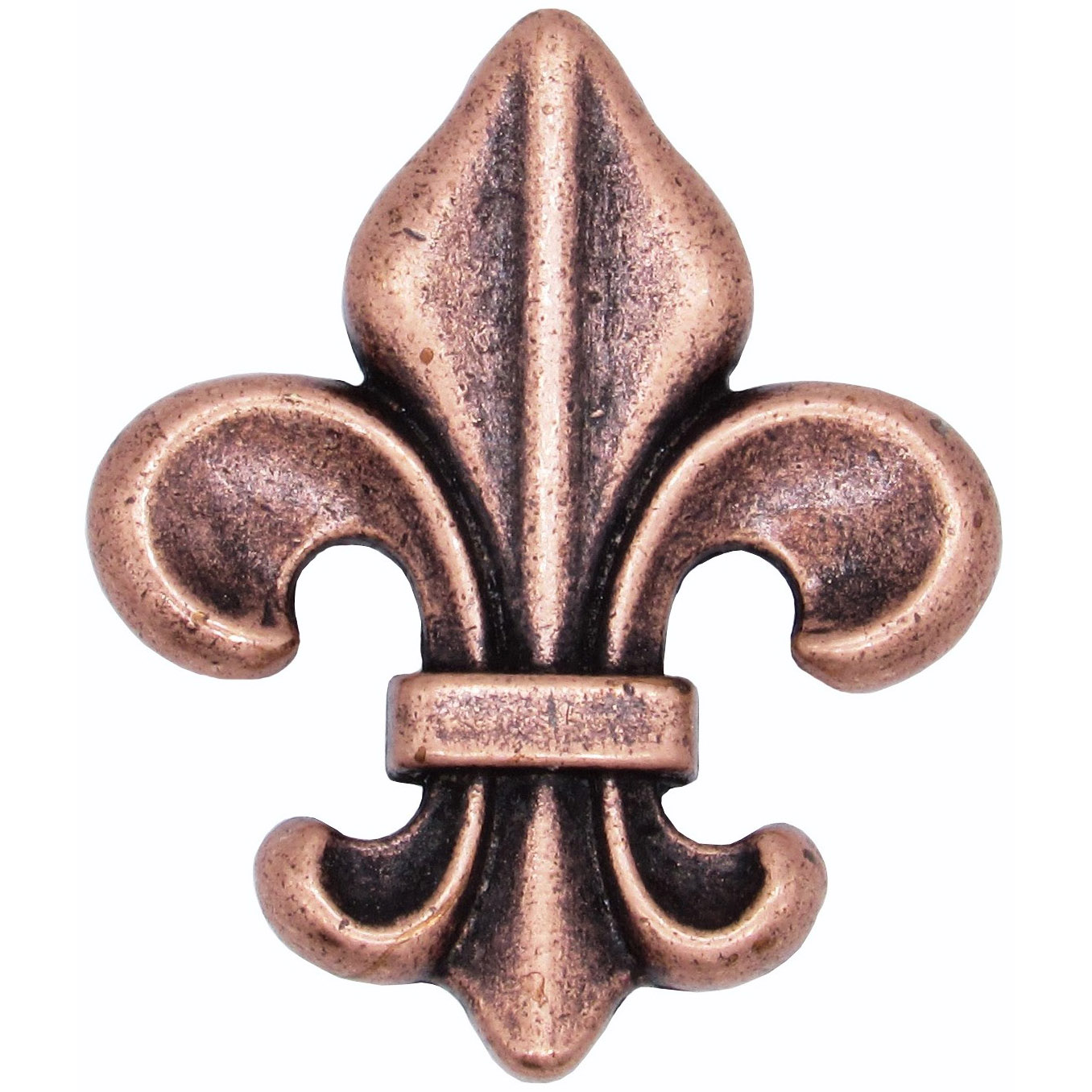 product: Buck Snort Lodge Fleur De Lis Knob Copper Oxide shown