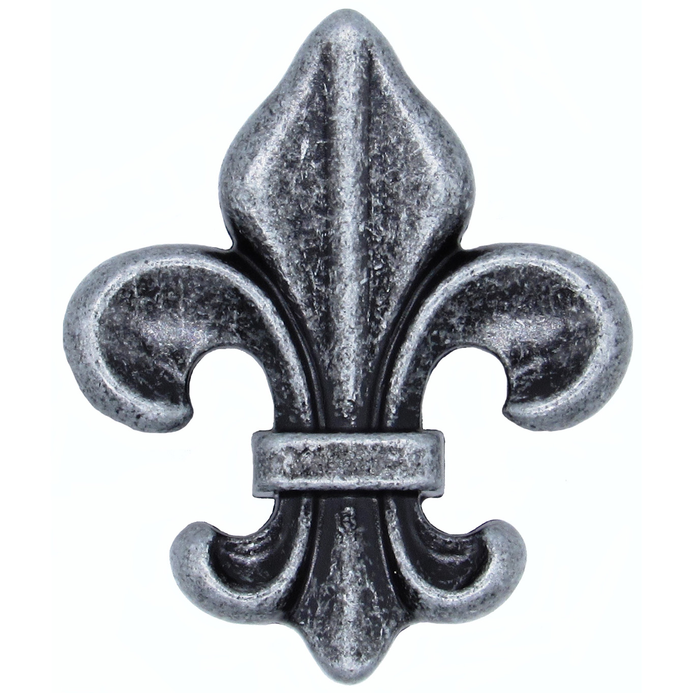 product: Buck Snort Lodge Fleur De Lis Knob Pewter Oxide shown