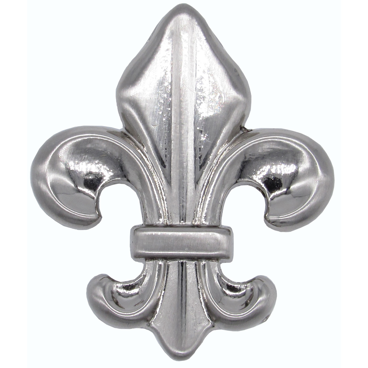 product: Buck Snort Lodge Fleur De Lis Knob Satin Nickel shown