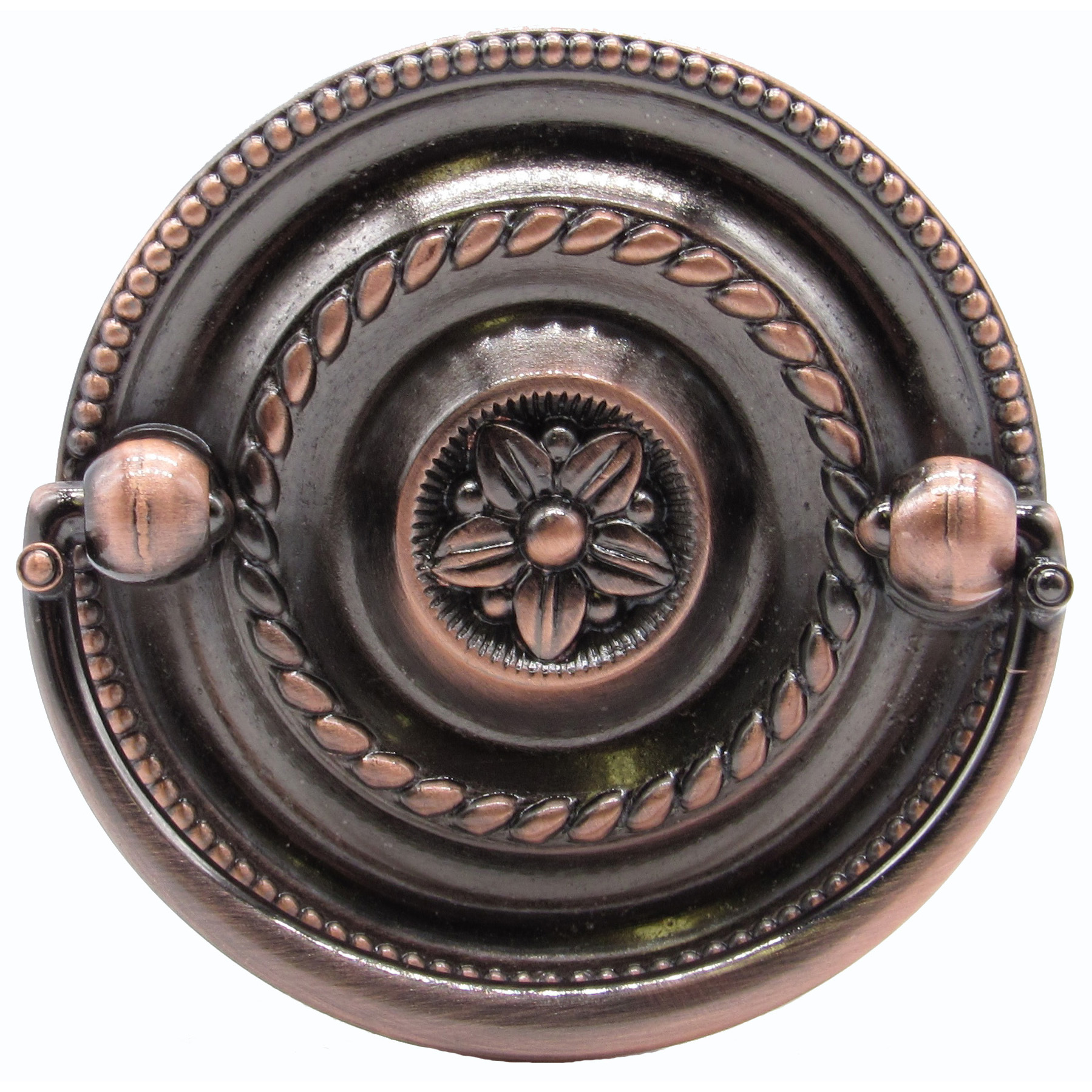 product: Buck Snort Lodge Tuscany Drop Pull Round Satin Copper Oxide shown