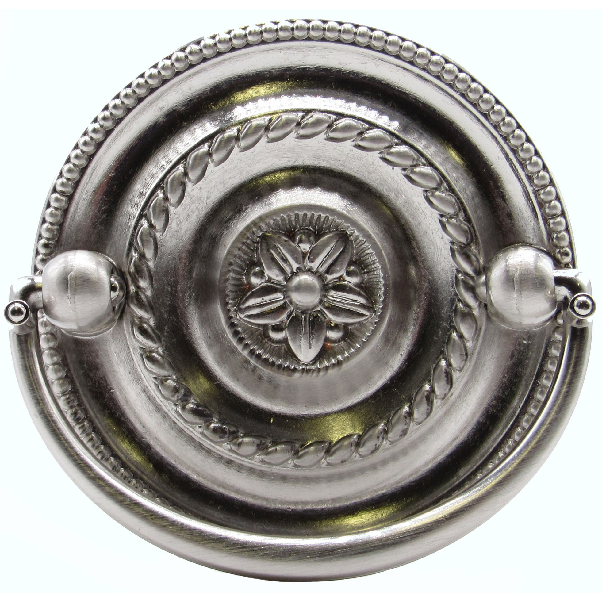 product: Buck Snort Lodge Tuscany Drop Pull Round Satin Nickel shown