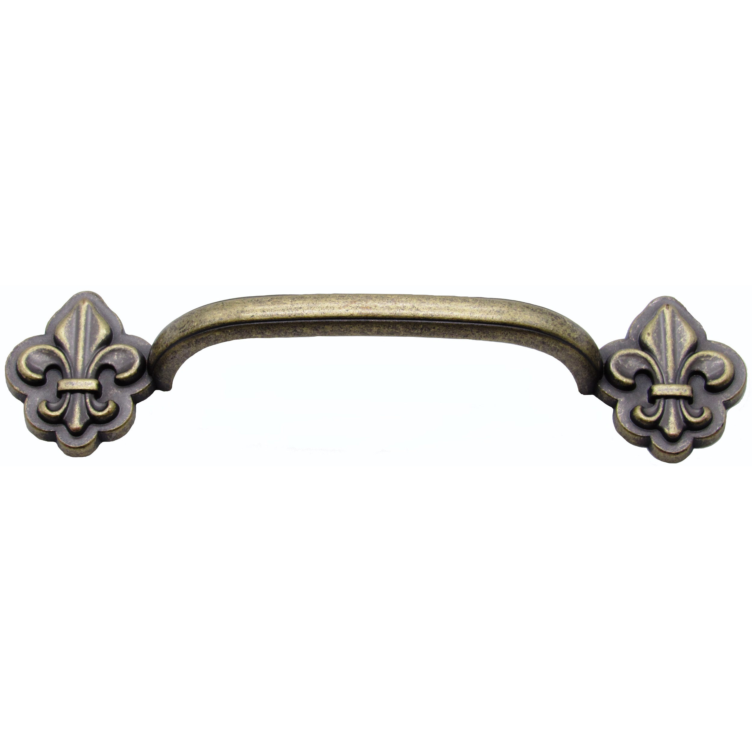 product: Buck Snort Lodge Fleur De Lis Arch Pull 3-3/4