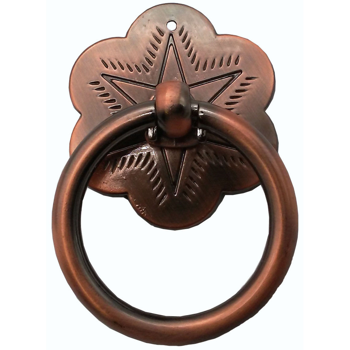 product: Buck Snort Lodge Ring Star Pull Satin Copper Oxide shown