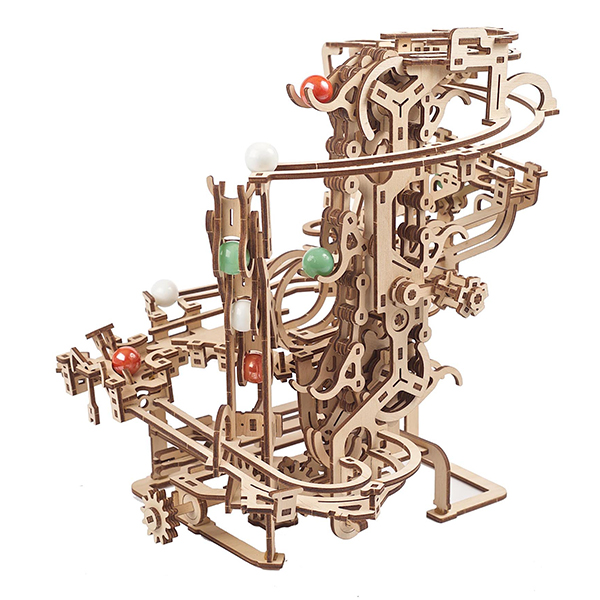 product: UGears Marble Run - Chain Hoist Model Kit shown