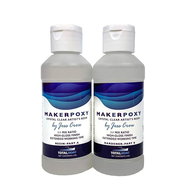 product: TotalBoat MakerPoxy Crystal Clear Artist Resin by Jess Crow - 8 oz shown