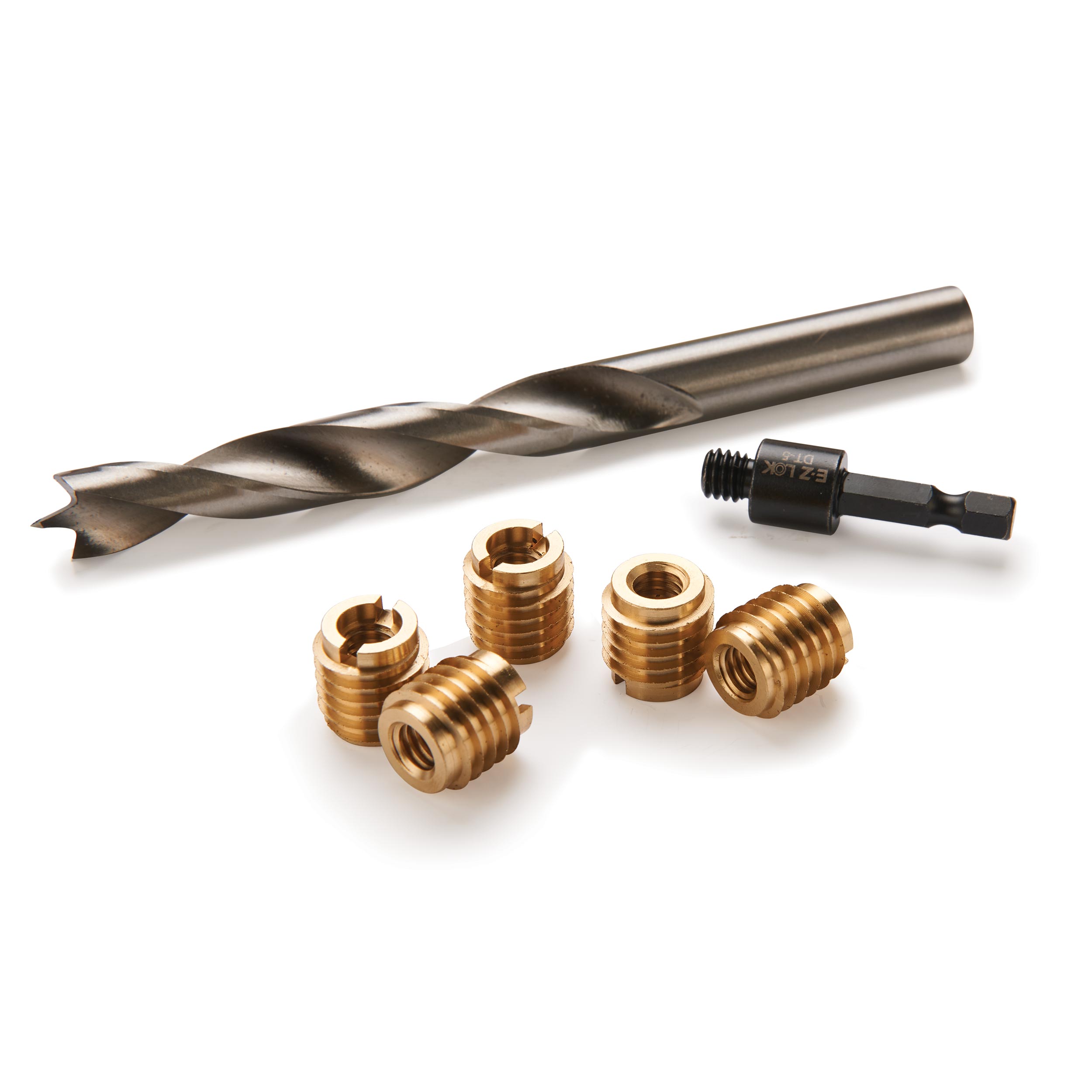 product: E-Z LOK E-Z Knife 5/16-18 Threaded Insert Kit - Brass shown