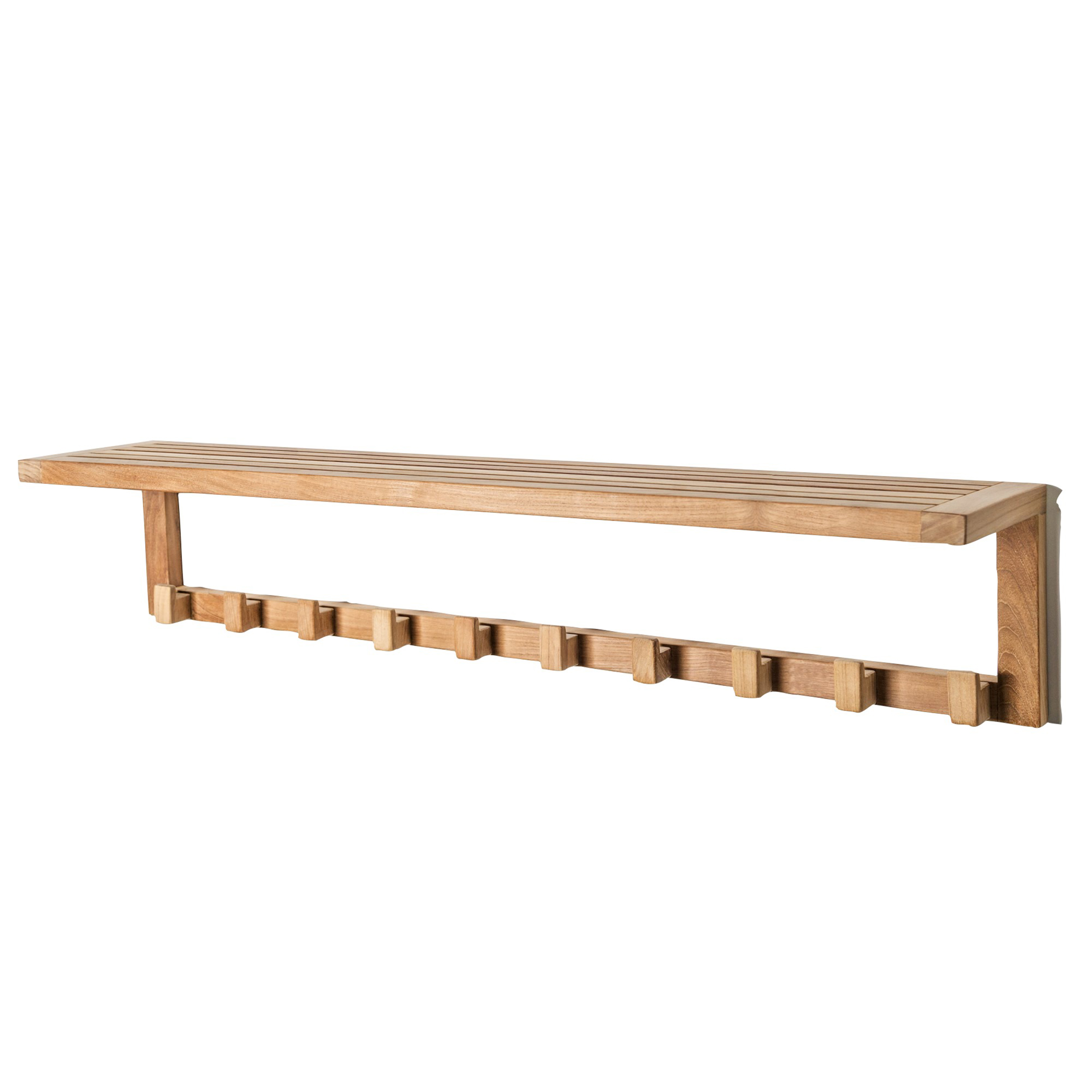 product: ARB Teak & Specialities Wall Shelf with 10 Hooks shown