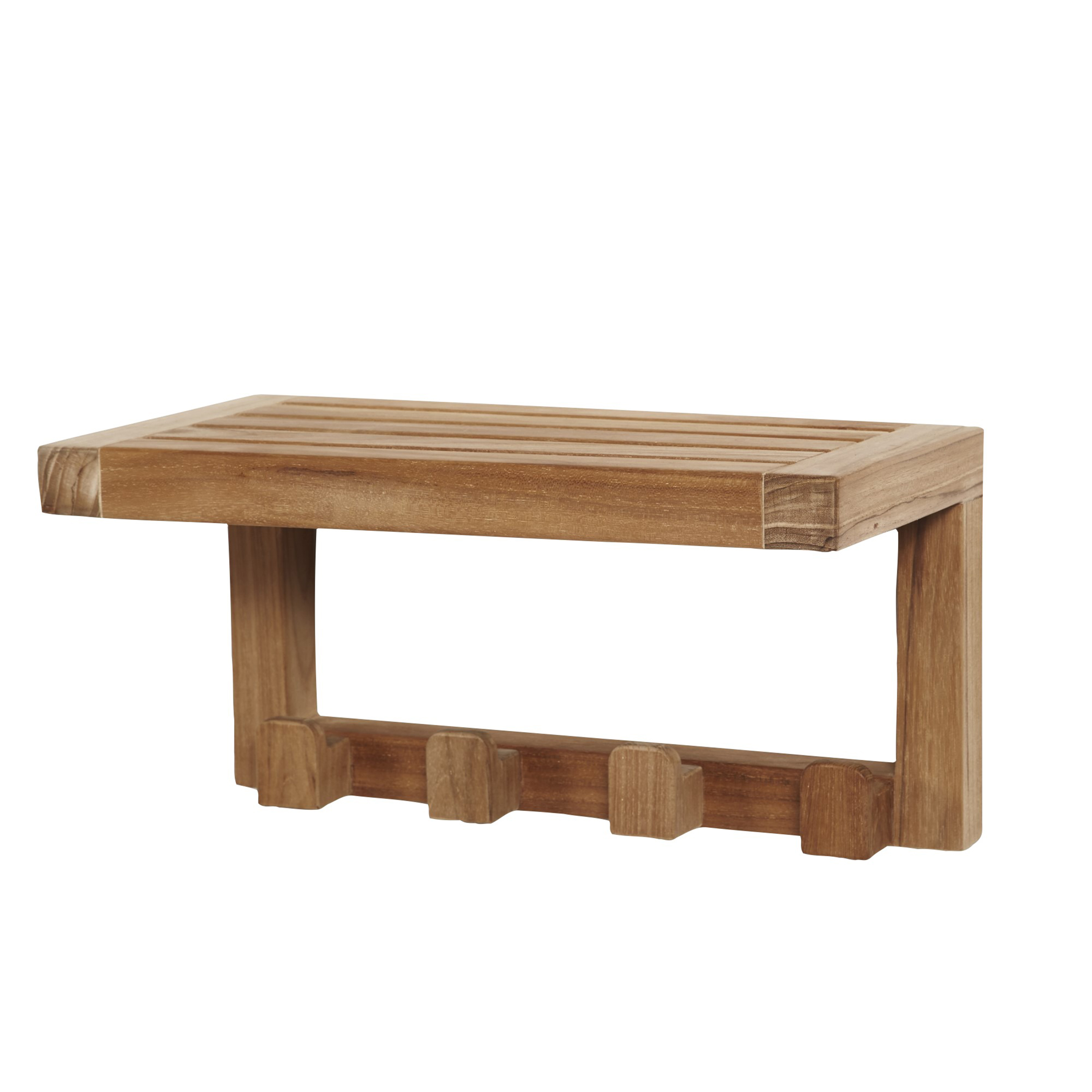 product: ARB Teak & Specialities Wall Shelf with 4 Hooks shown