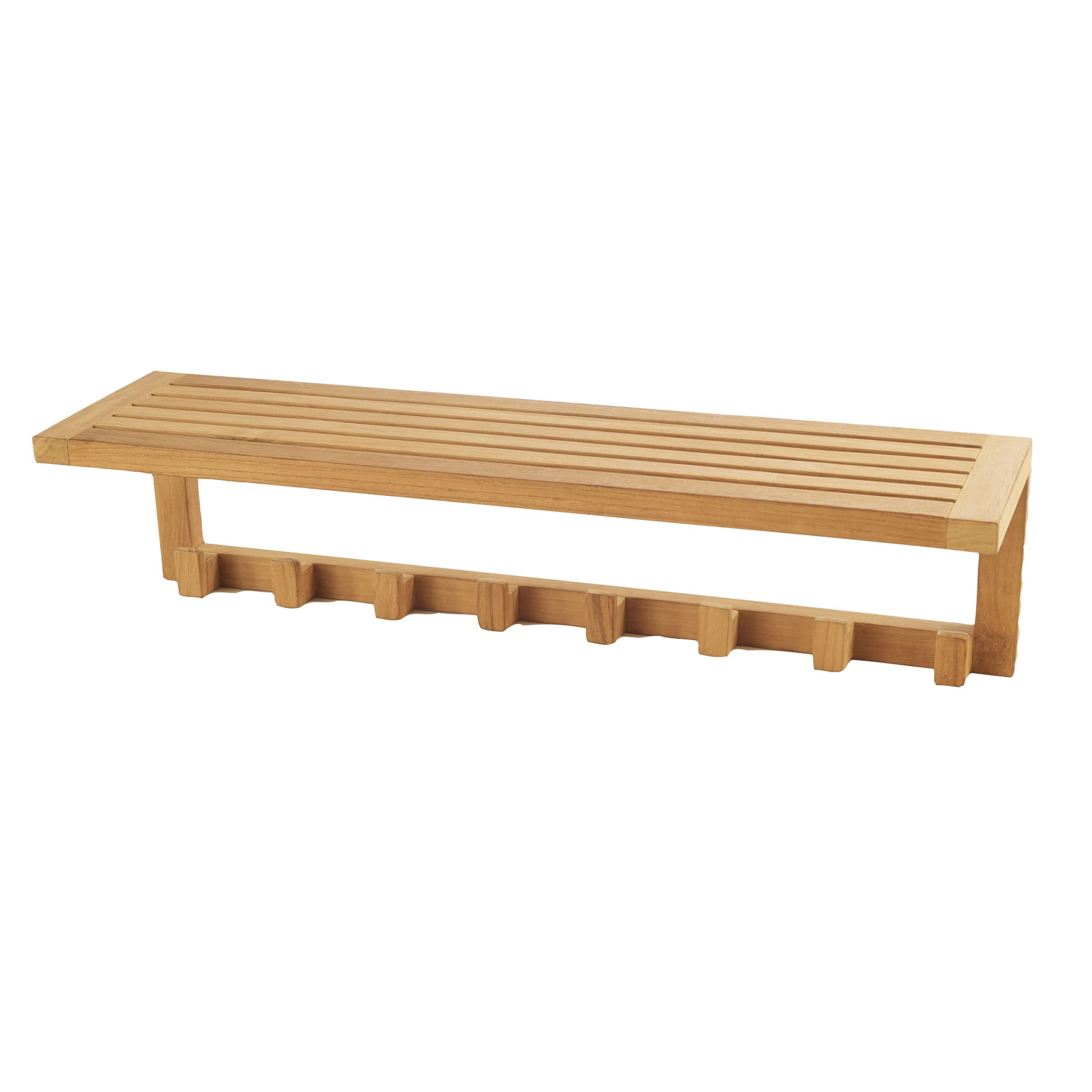 product: ARB Teak & Specialities Wall Shelf with 8 Hooks shown
