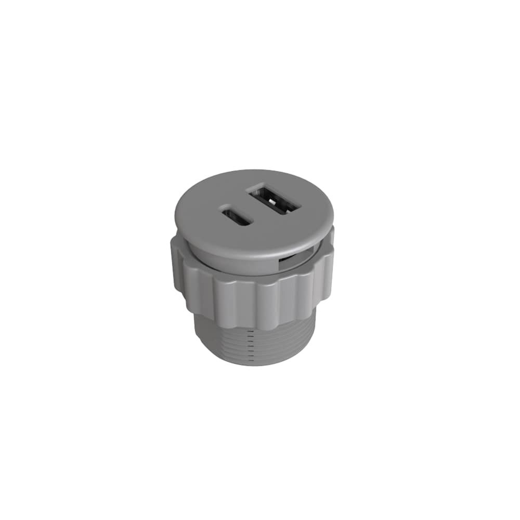 product: Richelieu 5V Rounded Recessed USB Charger Gray shown
