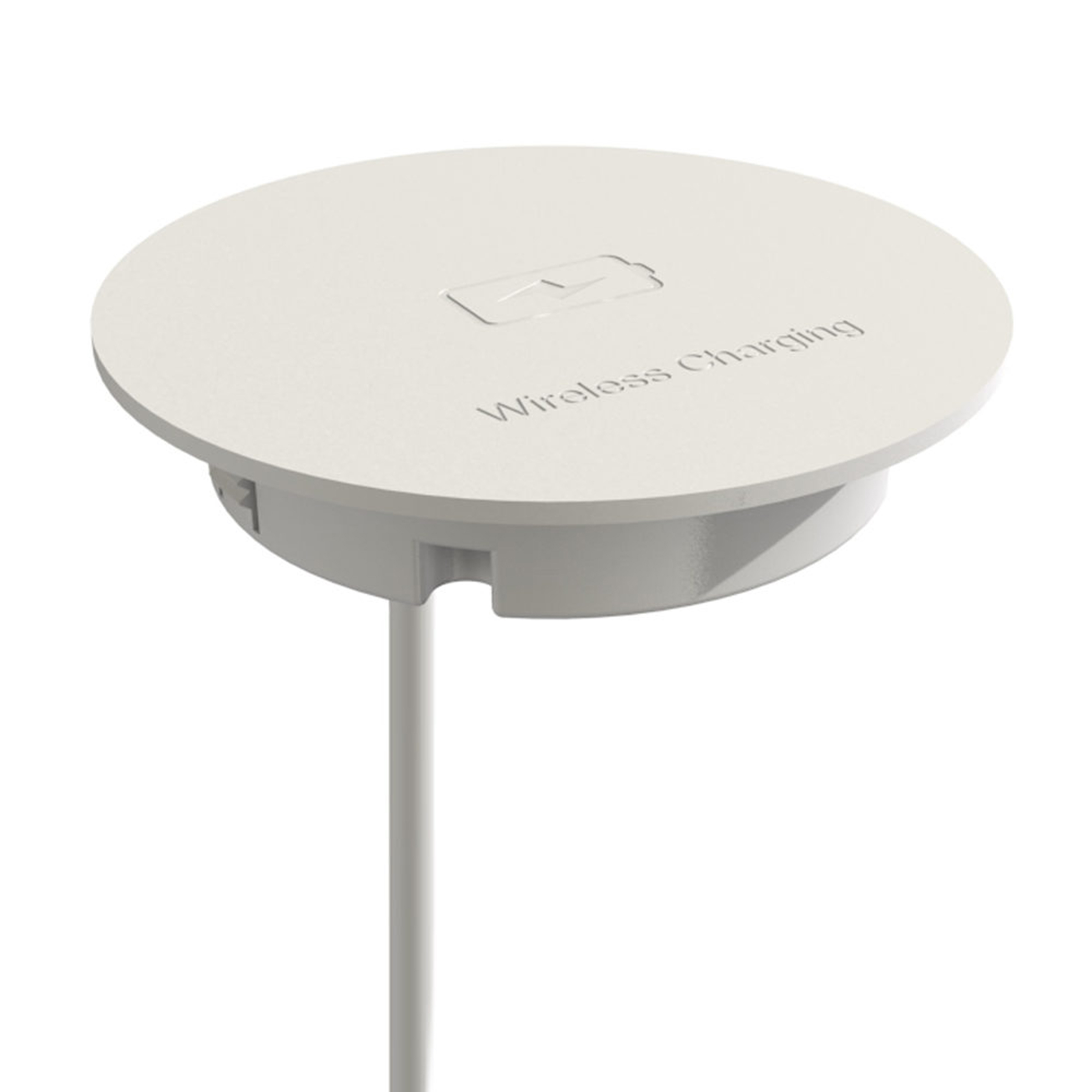 product: Richelieu Recessed Top Mount Wireless QI Charging Station White shown