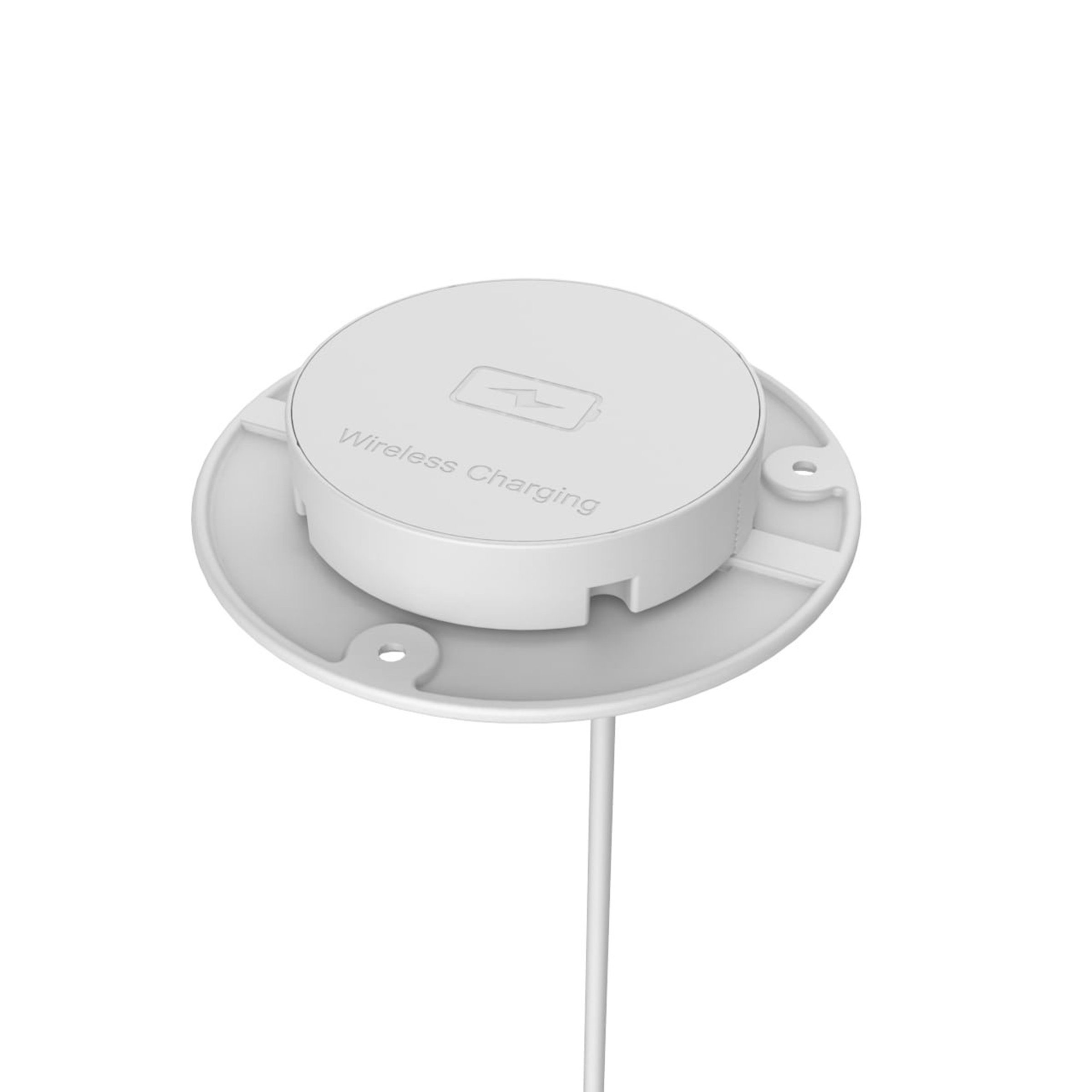 product: Richelieu Recessed Bottom Mount Wireless QI Charger White shown