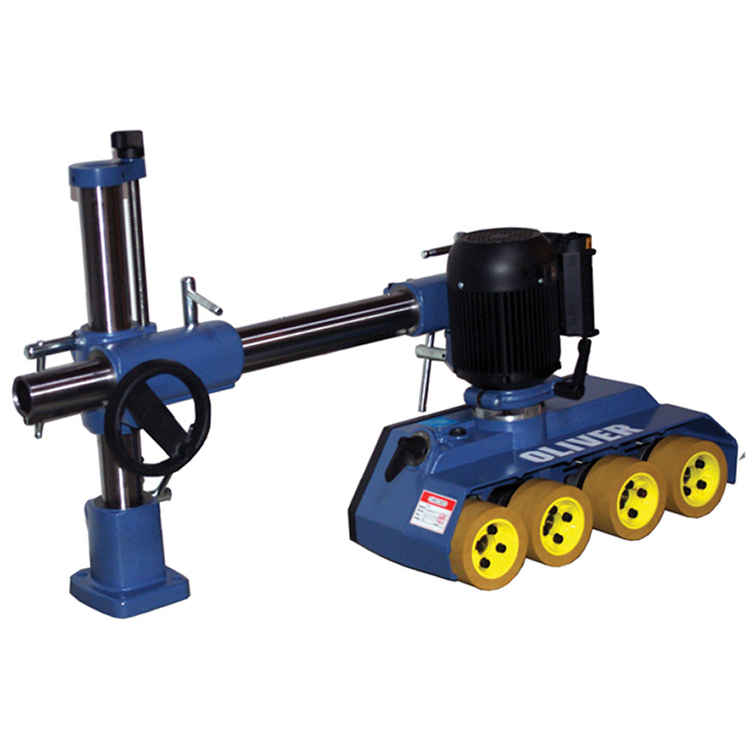 product: Oliver Machinery Uni-Buddy 4 - 1HP 3Ph 4-wheel 8-speed Powerfeeder shown