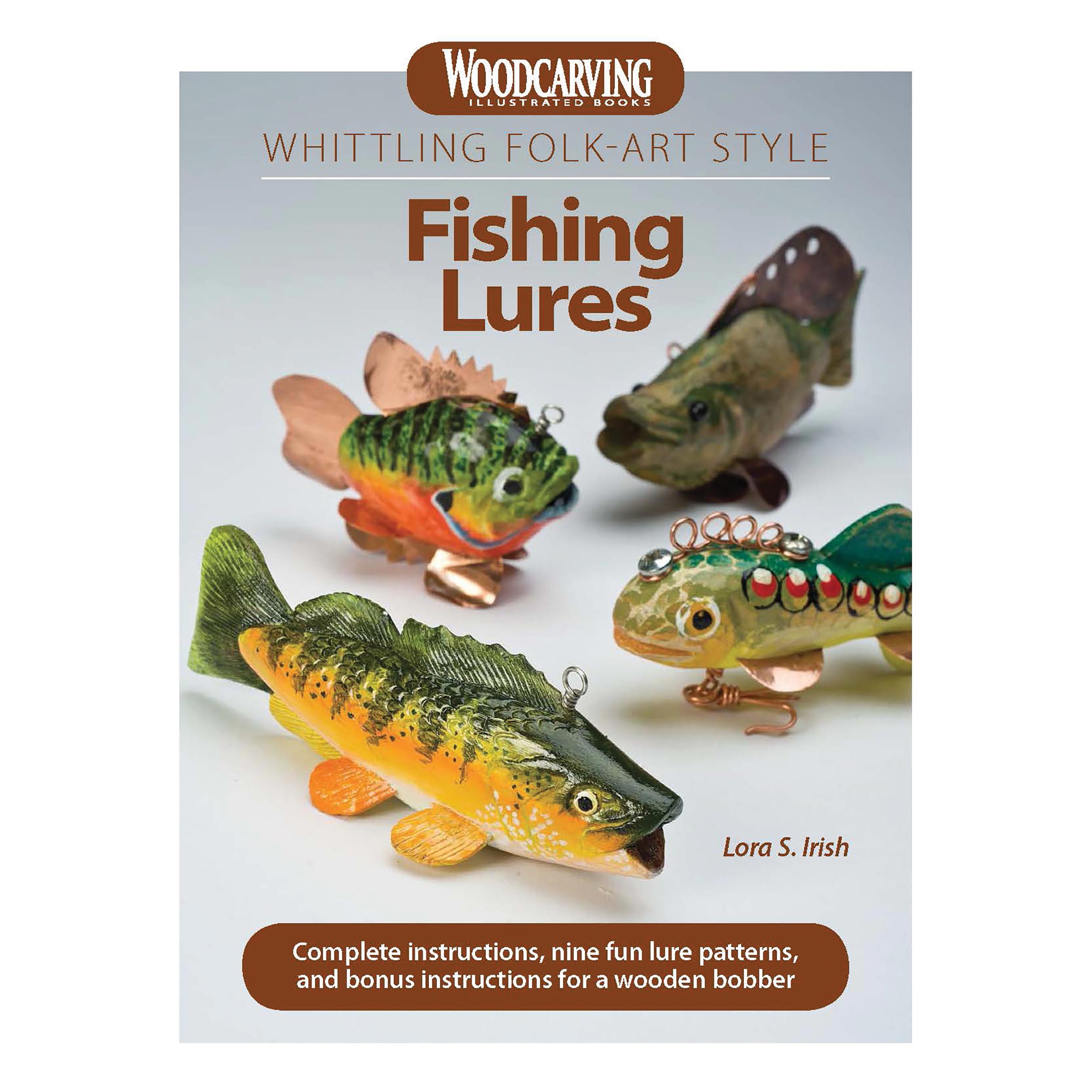 product: Fox Chapel Whittling Folk-Art Style Fishing Lures shown