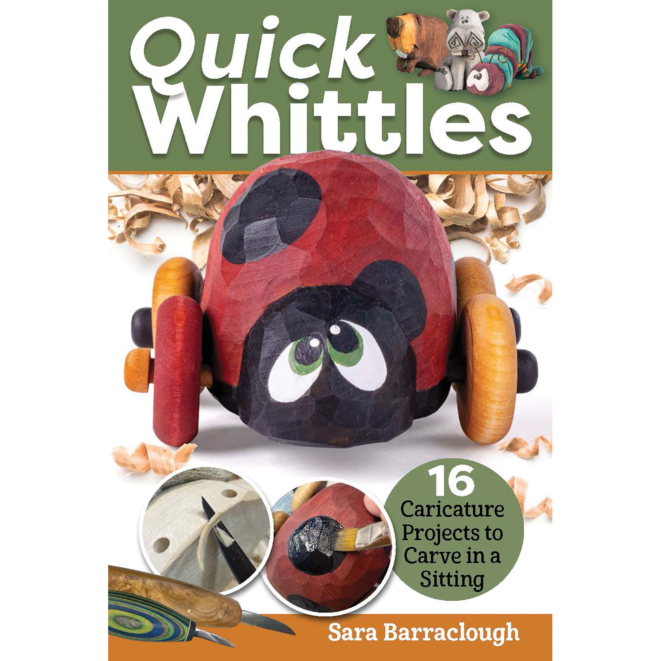 product: Fox Chapel Quick Whittles - 16 Caricature Projects to Carve in a Sitting shown