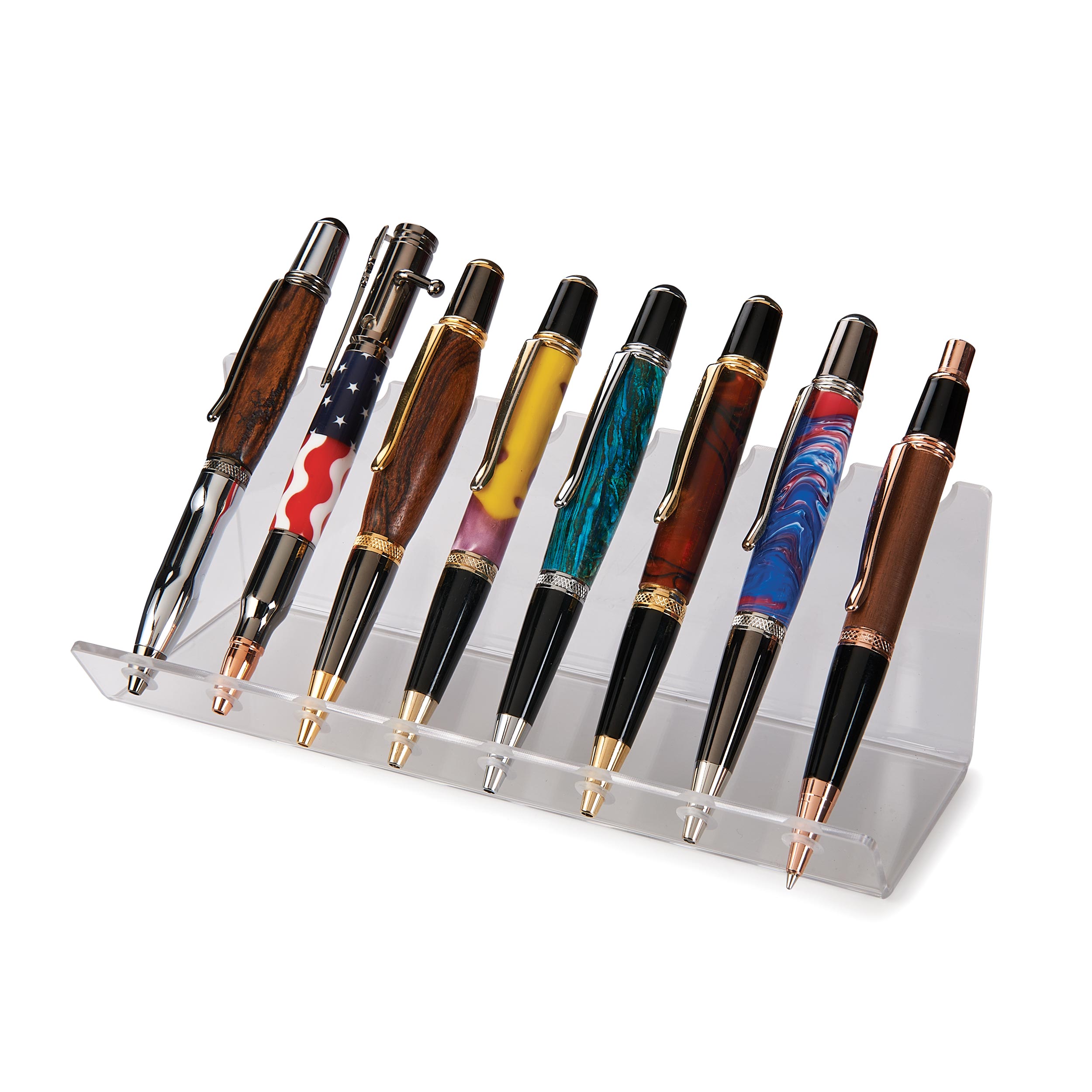 product: WoodRiver Eight Pen/Pencil Acrylic Display Stand shown