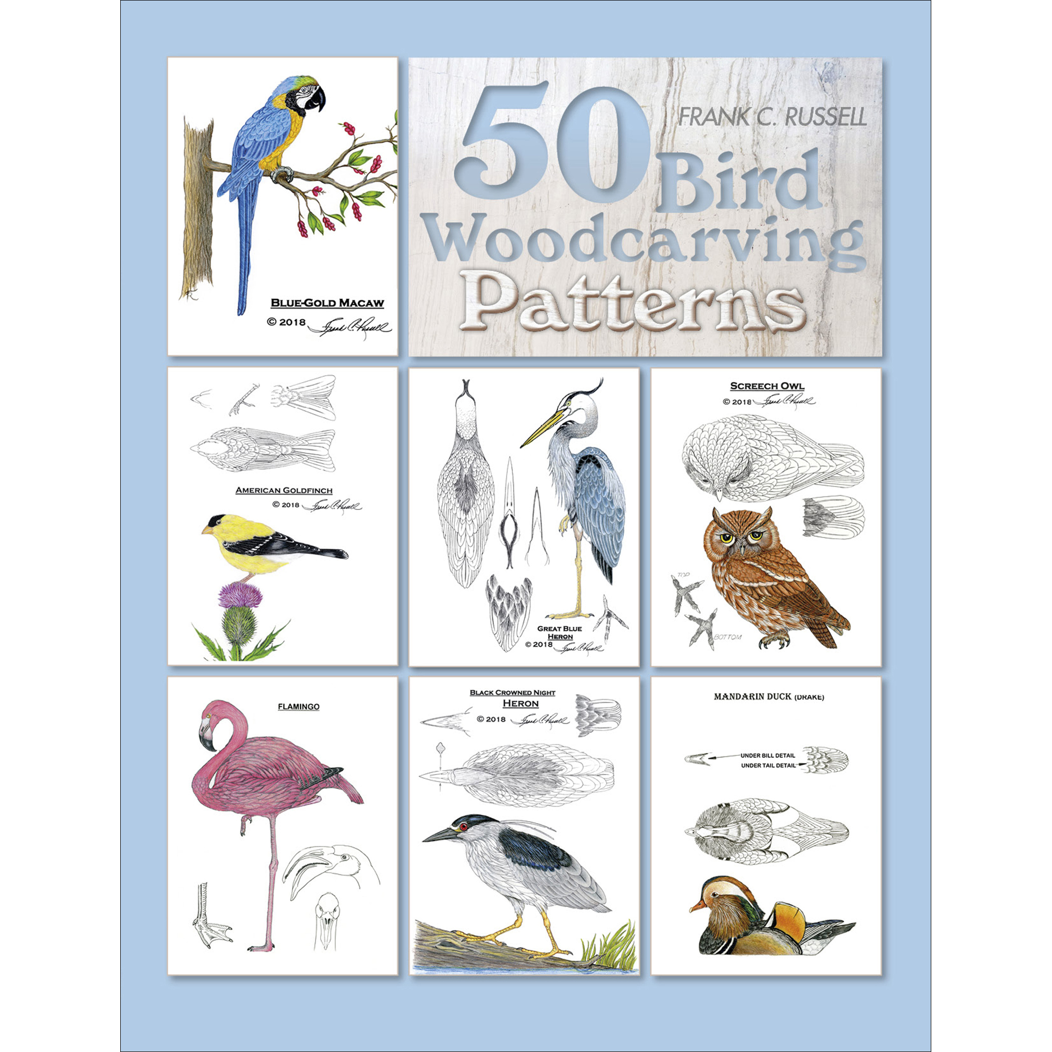 product: Schiffer Publishing Ltd 50 Bird Carving Patterns shown