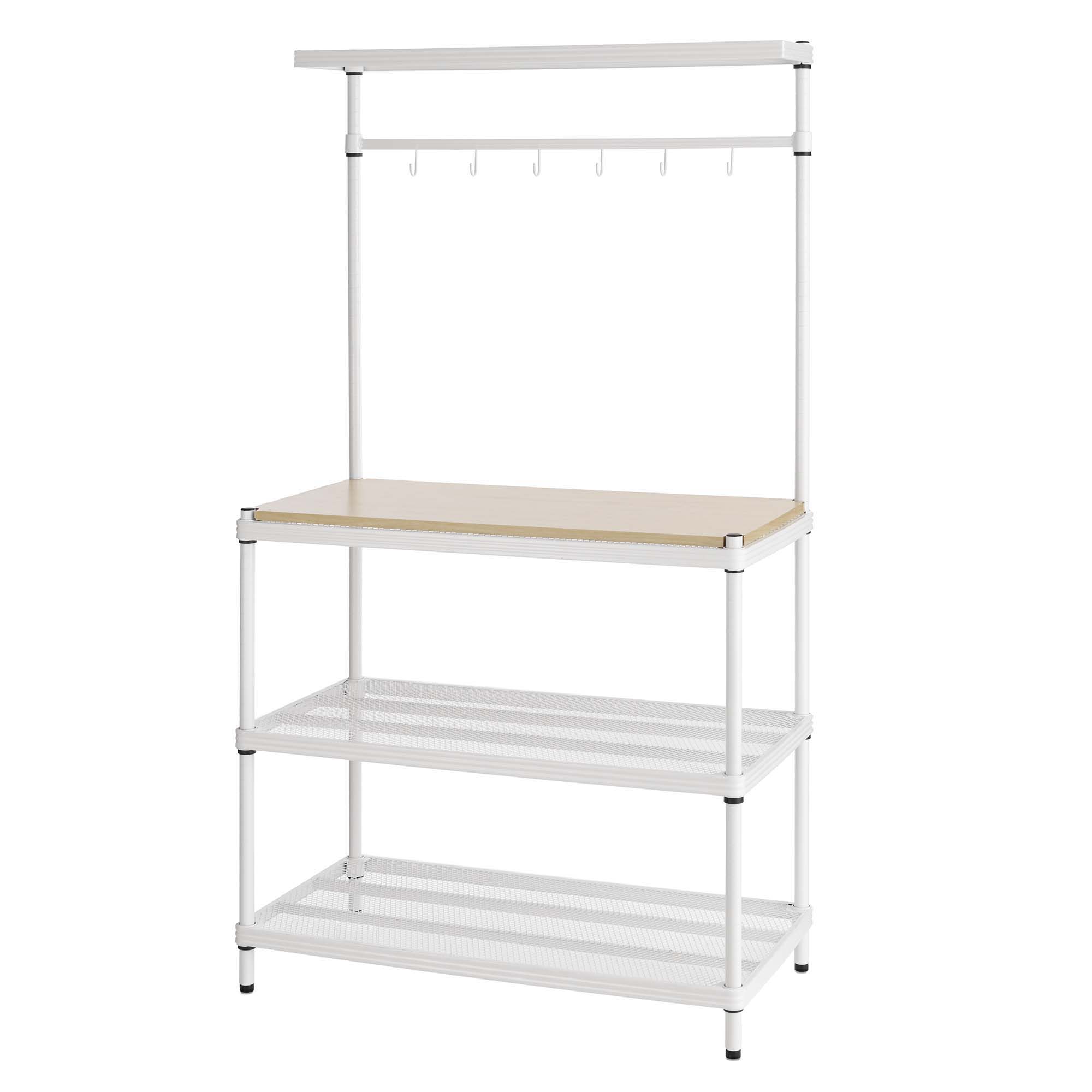 product: Design Ideas MeshWorks Utility Unit with Wood Top White shown