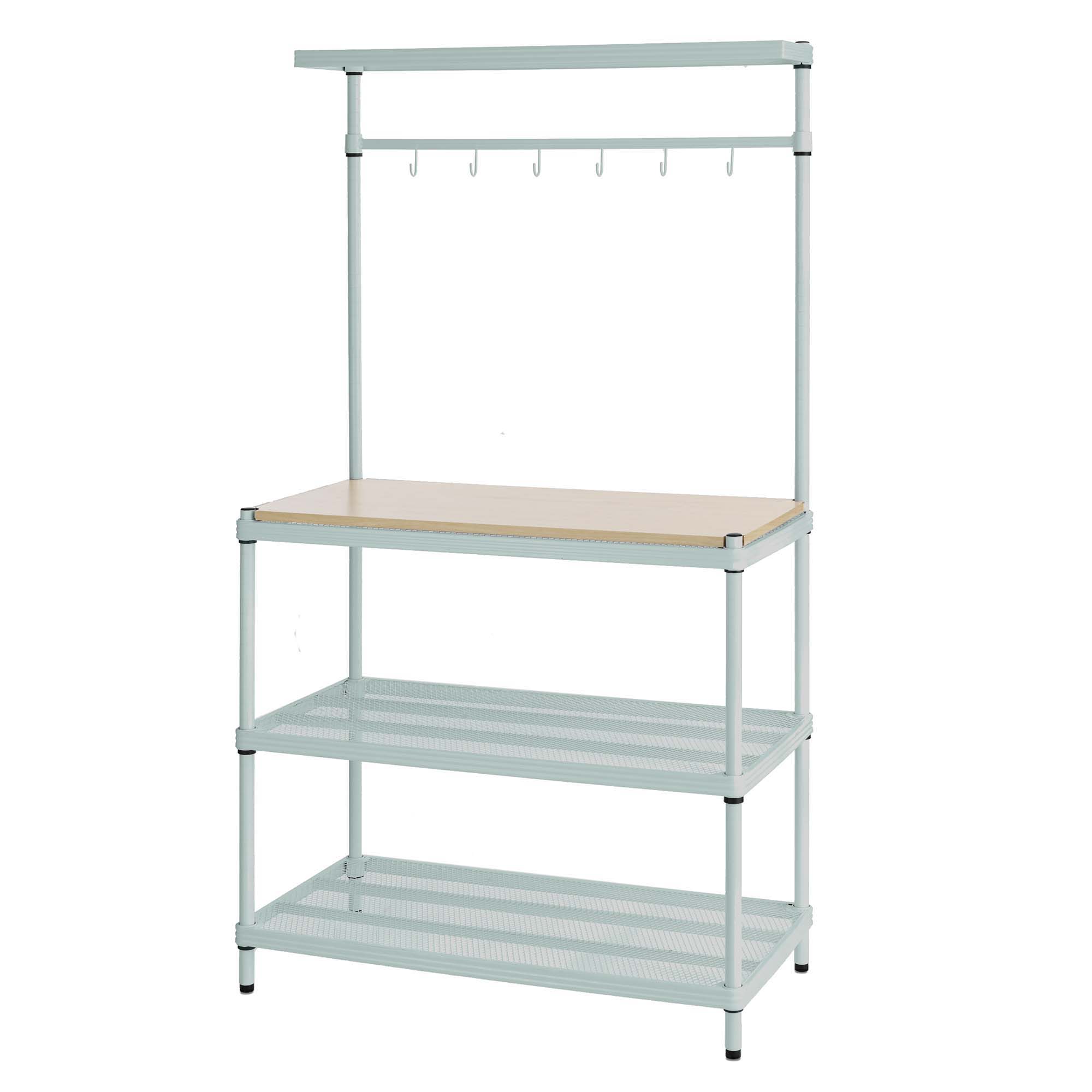 product: Design Ideas MeshWorks Utility Unit with Wood Top Sage Green shown