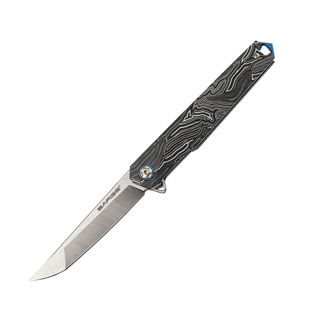 product: Sarge Dimension - D2 Steel Stiletto Folder Pocket Knife shown