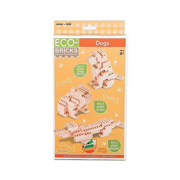 product: Eco-bricks Wooden Bricks 3-in-1 Builds - Dog shown
