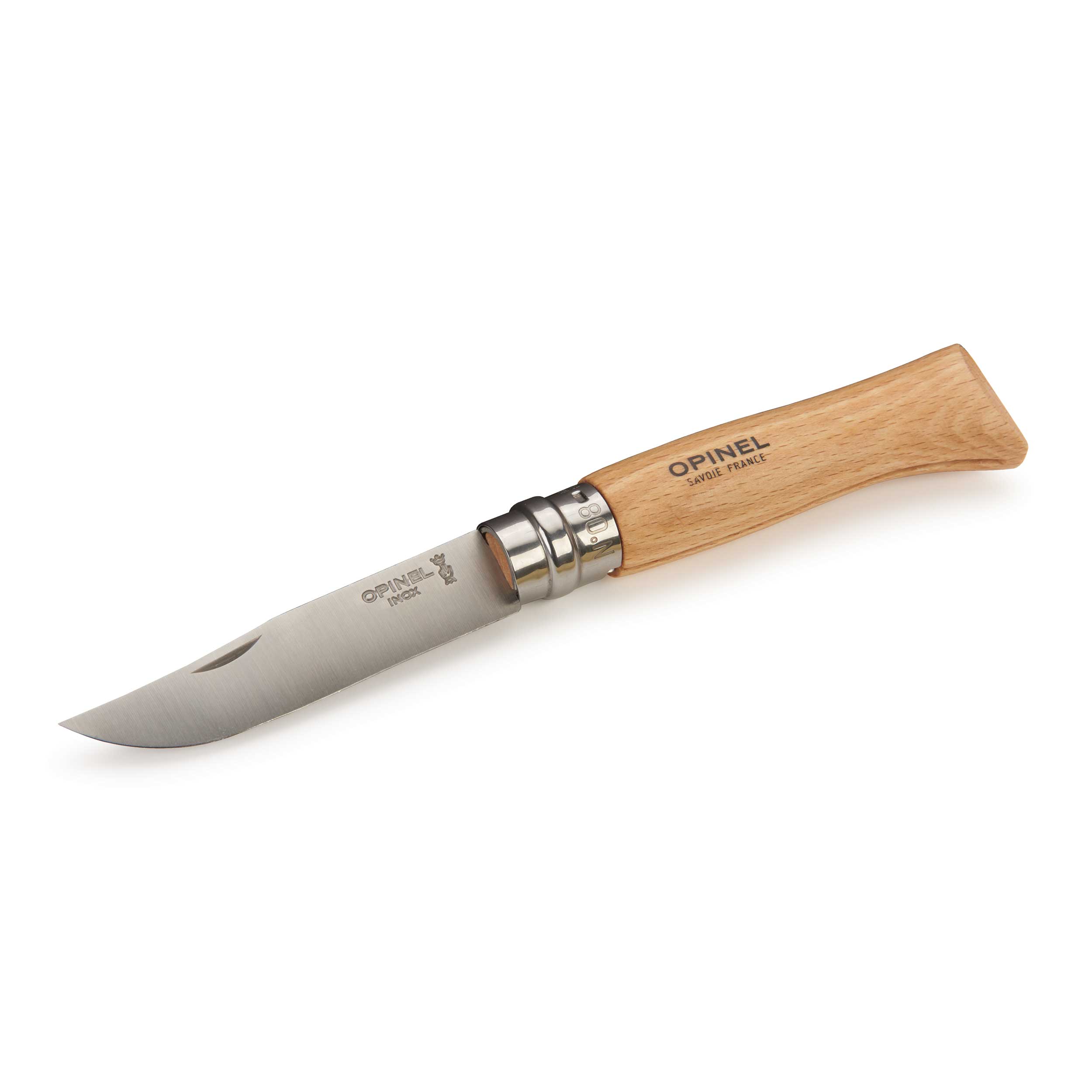product: Opinel No. 8 Stainless Steel Folding Pocketknife shown