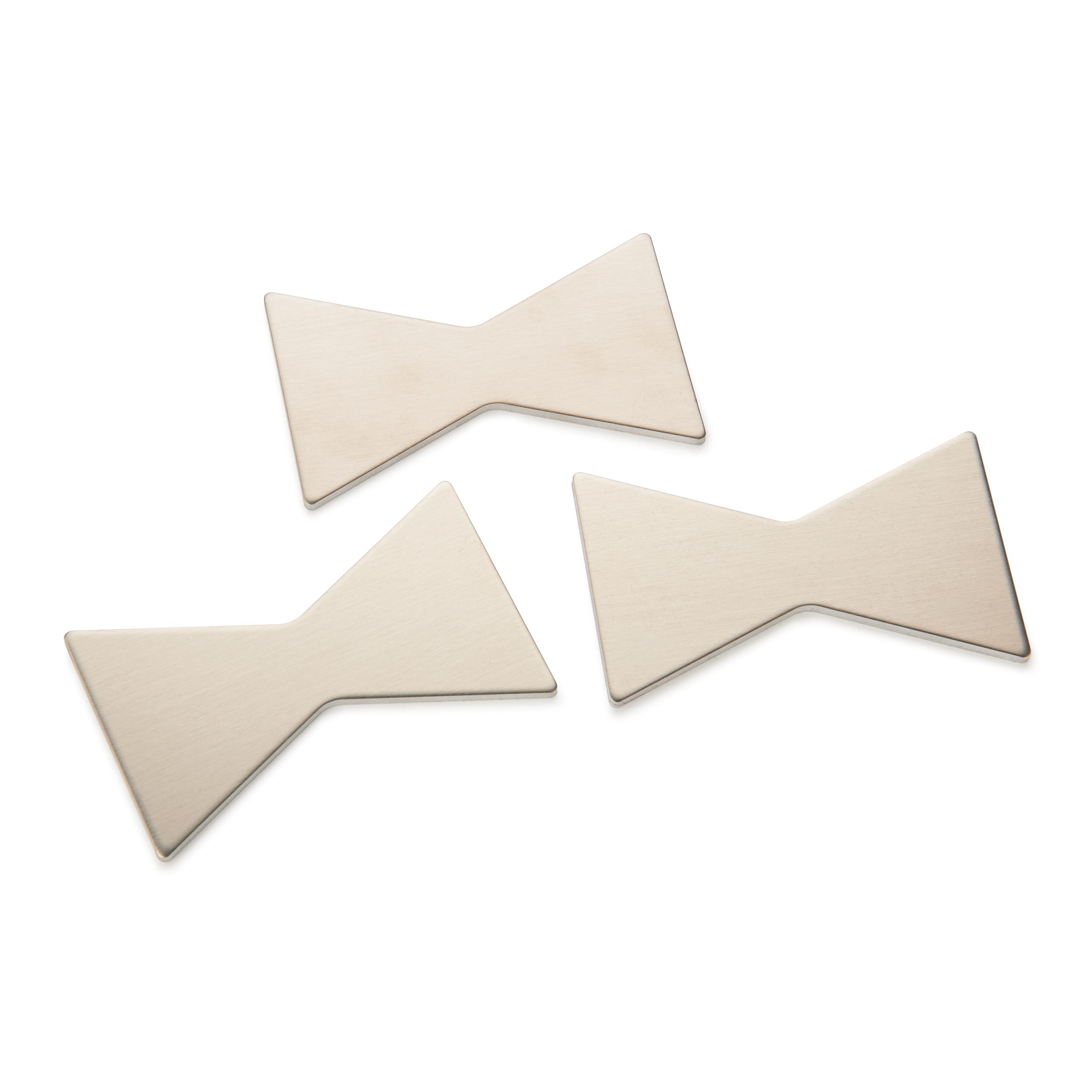 product: WoodRiver Aluminum Bowtie Inlays – Large - 3 Pack shown