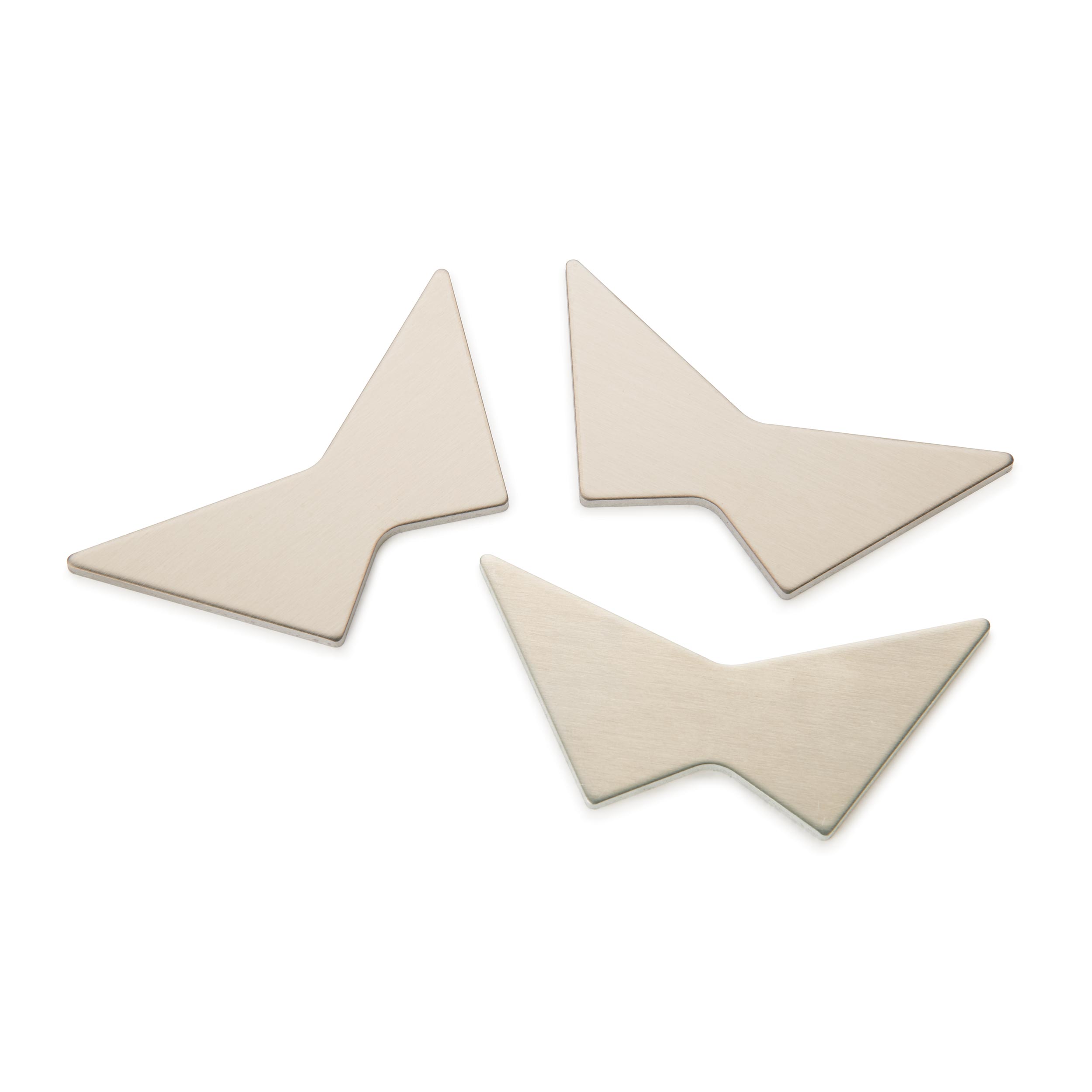 product: WoodRiver Aluminum Butterfly Inlays – Large - 3 Pack shown