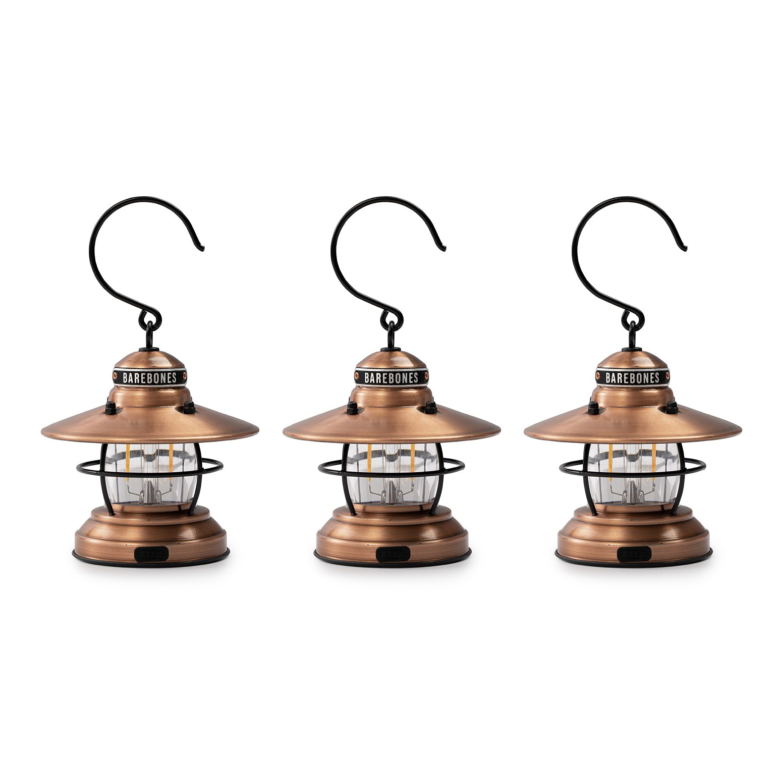 product: Barebones Edison Mini Lantern Copper 3pk shown