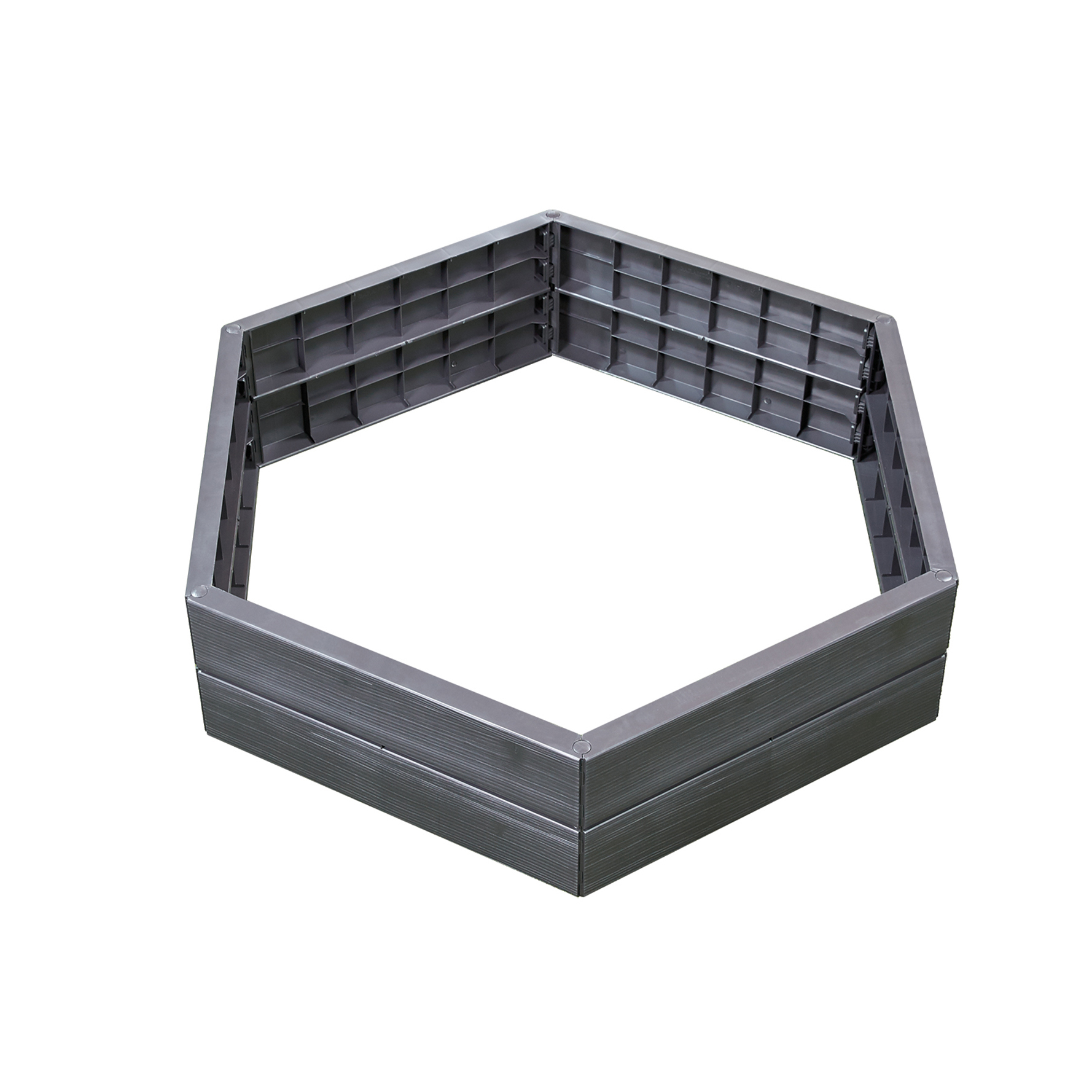 product: Exaco ERGO Modular Raised Bed Hexagon Single Unit Basic Set shown