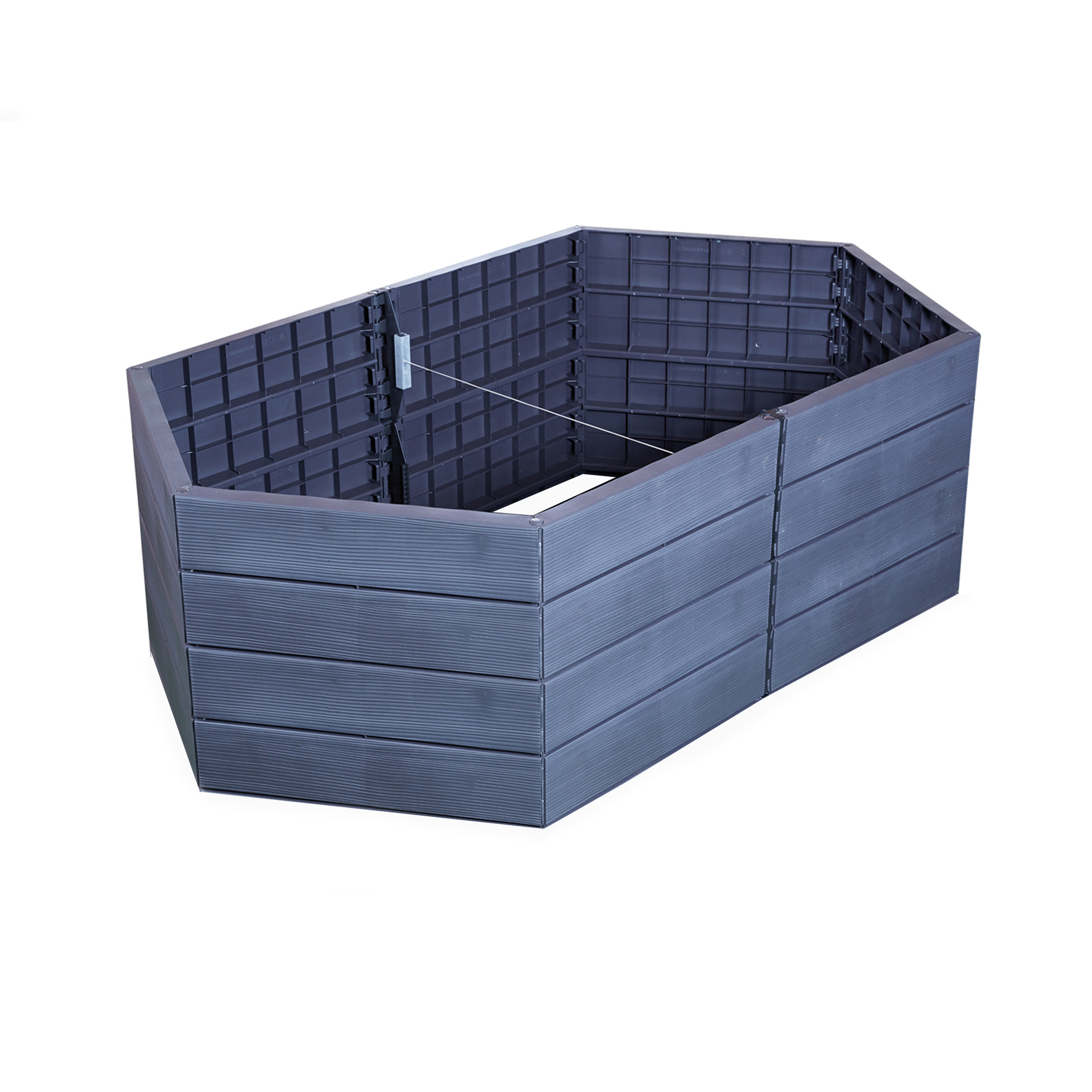 product: Exaco ERGO Modular Raised Bed Hexagon Double Unit Set shown