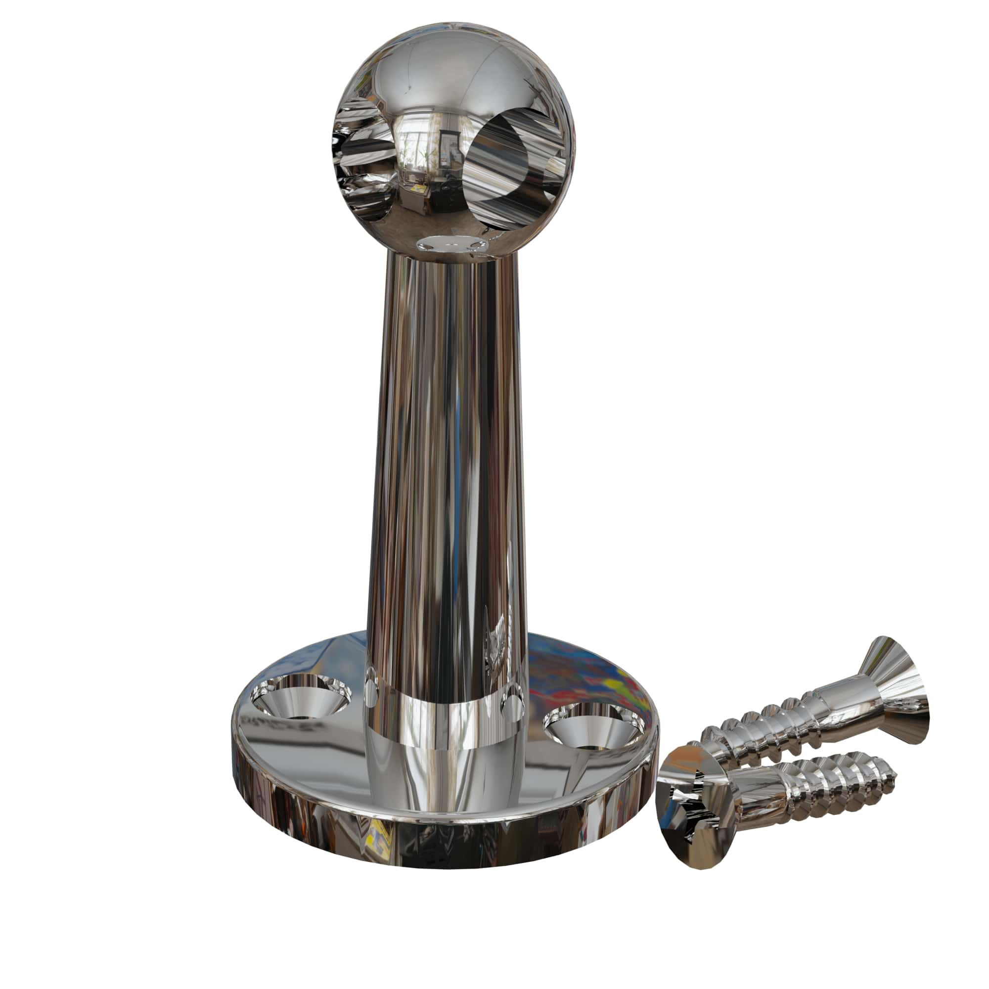 product: Designs of Distinction Gallery Rail Corner, Chrome, Base .906 Head .512 shown