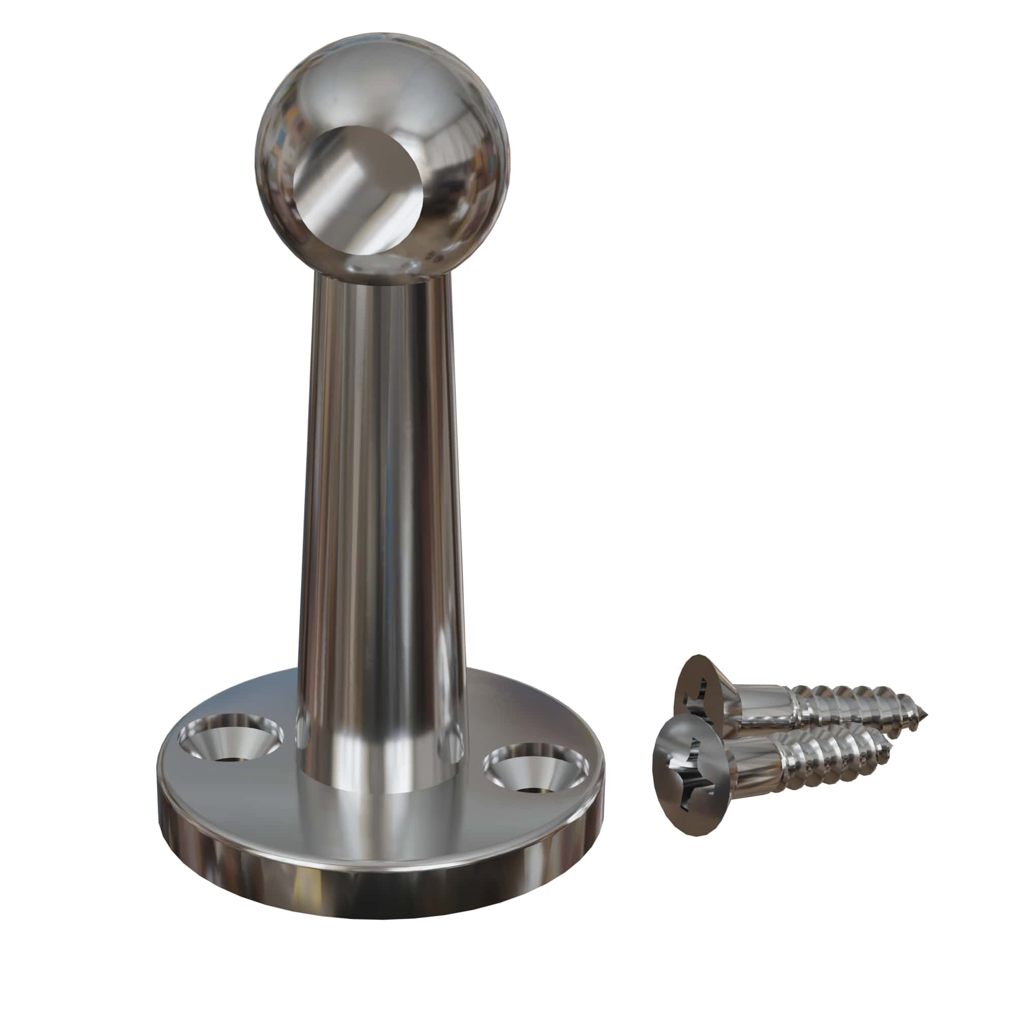 product: Designs of Distinction Gallery Rail End, Chrome, Base .906 Head .512 shown
