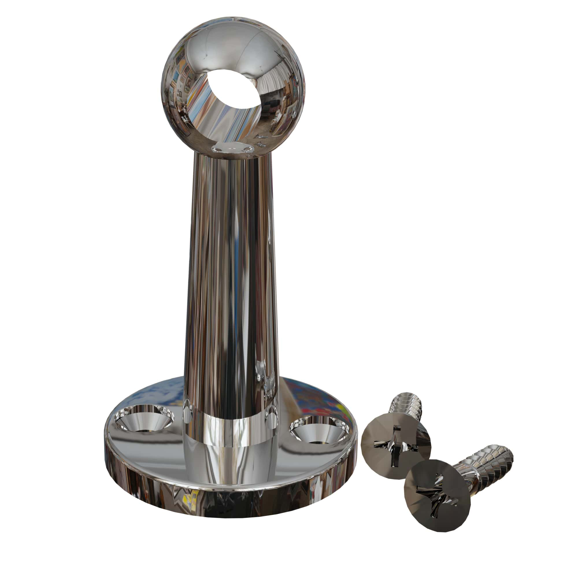 product: Designs of Distinction Gallery Rail Center, Chrome, Base .906 Head .512 shown