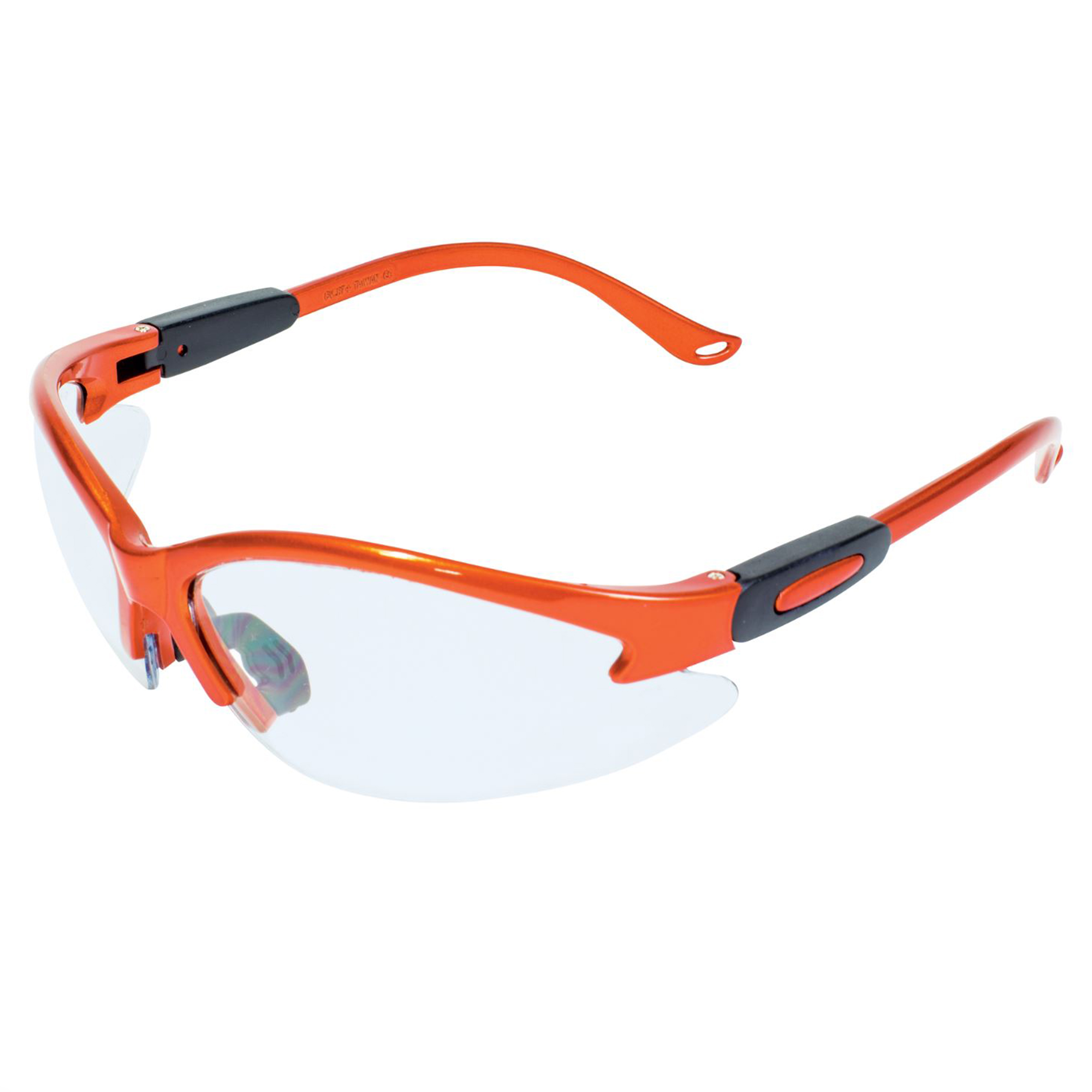 product: Global Vision Eyewear Cougar Blaze Orange Frame Clear Anti-Fog Safety Lenses shown