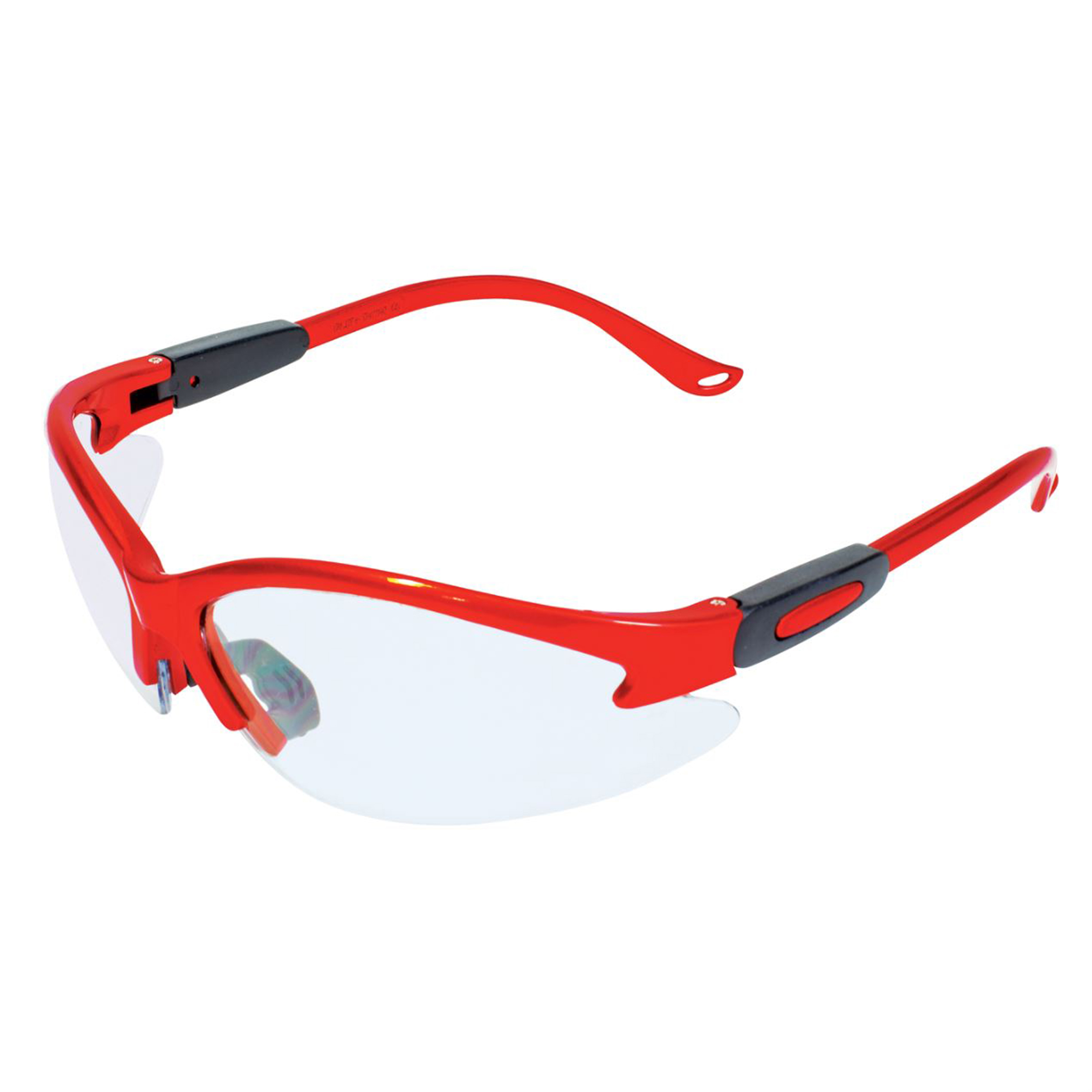 product: Global Vision Eyewear Cougar Bright Red Frame Clear Anti-Fog Safety Lenses shown