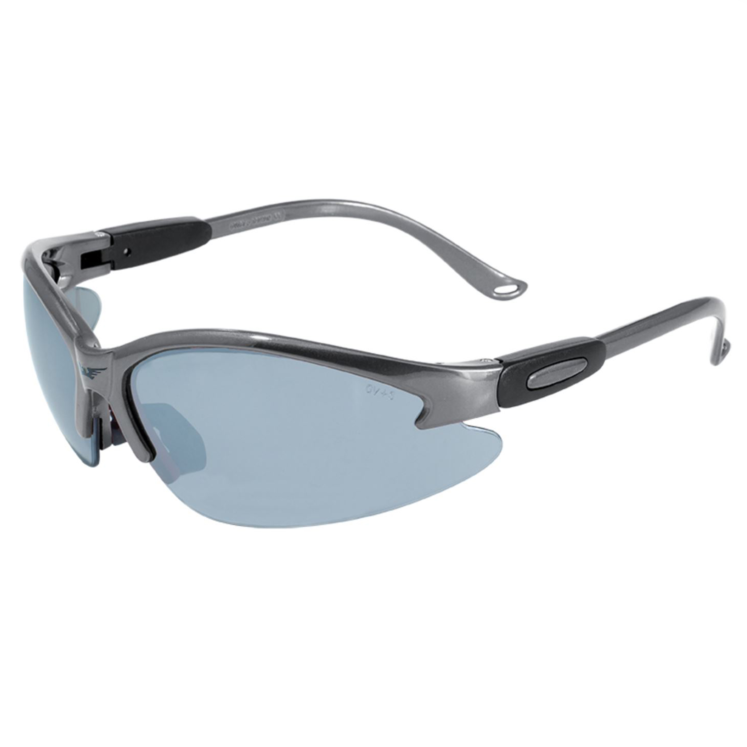 product: Global Vision Eyewear Cougar Gray Frame Flash Mirror Safety Lenses shown